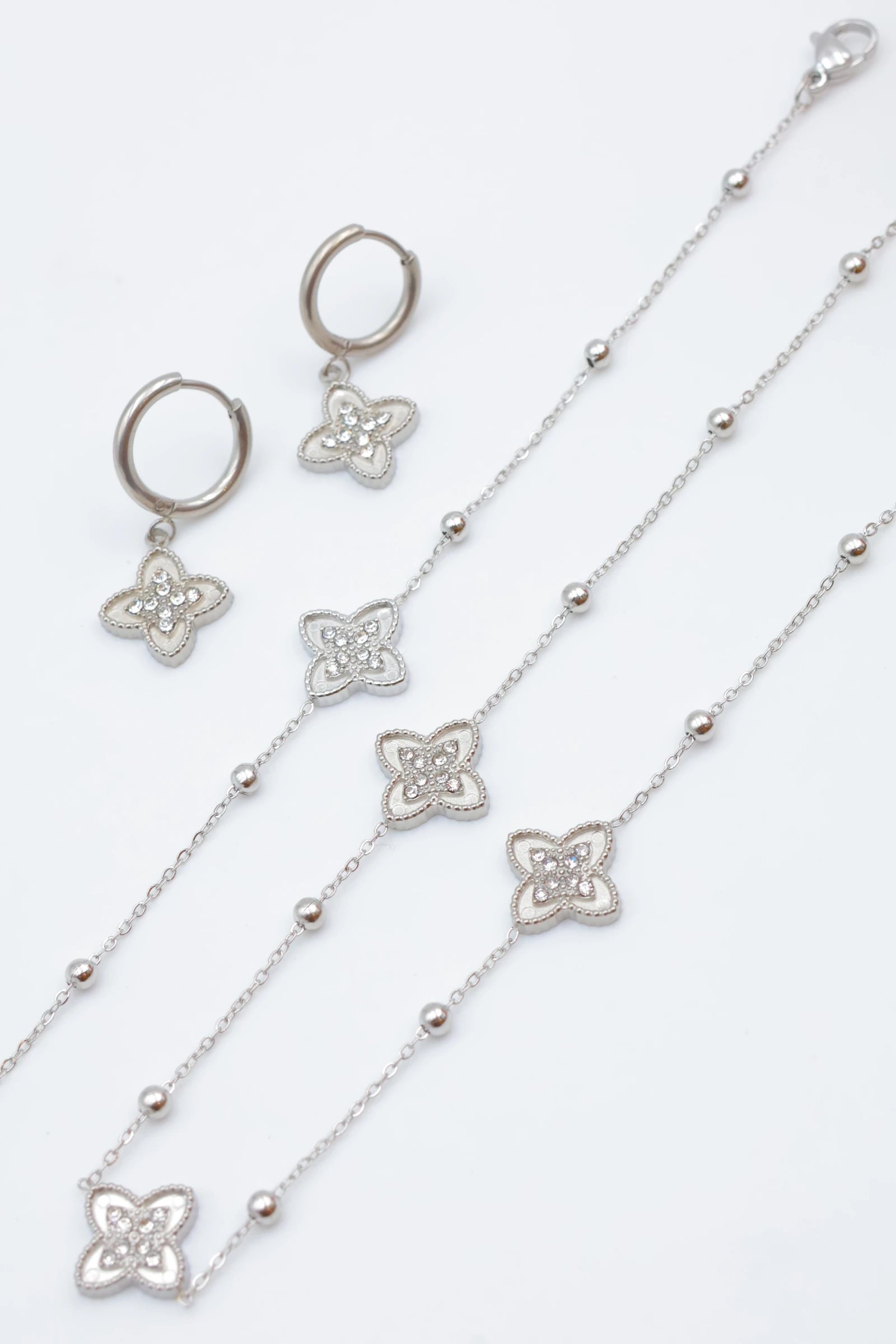 Parure de bijoux en acier inoxydable - ARGENT