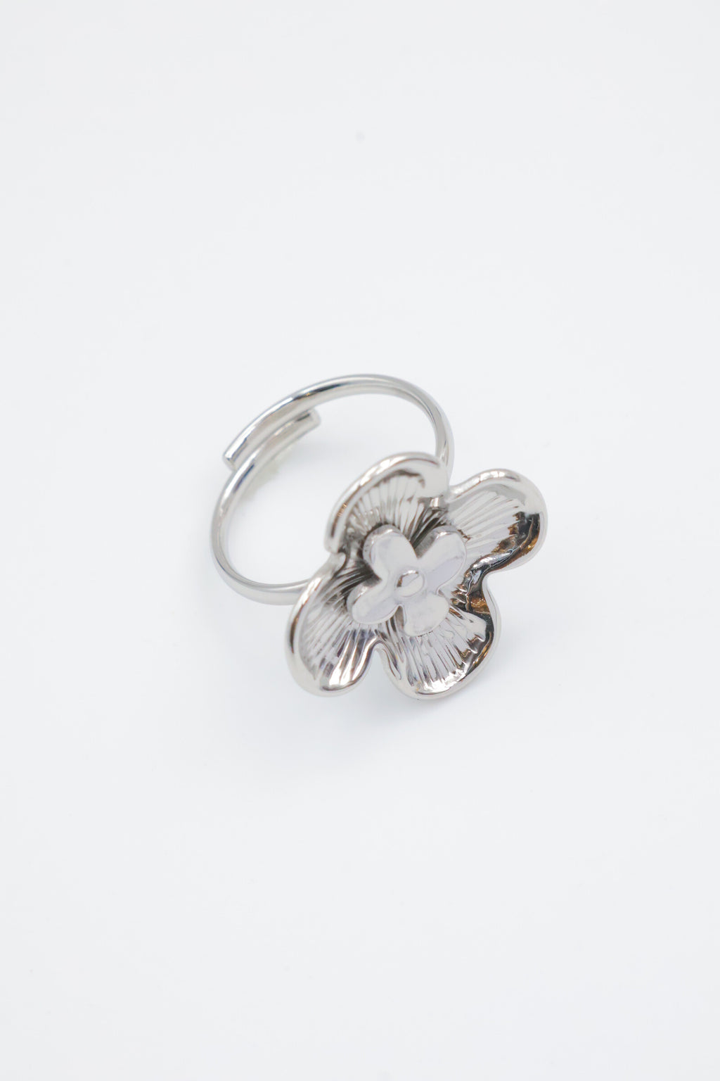 Bague en acier inoxydable ajustable - ARGENT