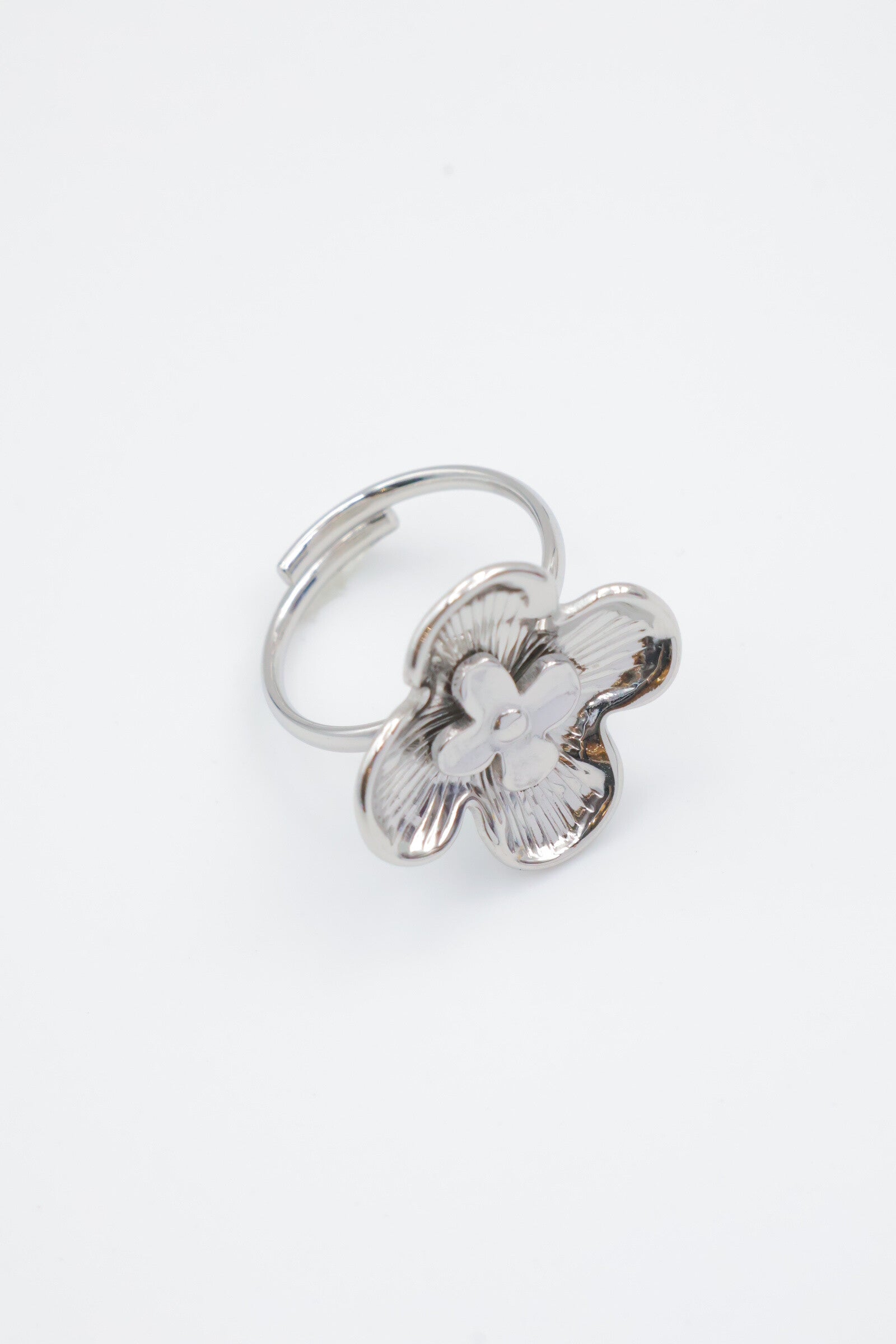 Bague en acier inoxydable ajustable - ARGENT