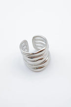 Bague en acier inoxydable ajustable - ARGENT