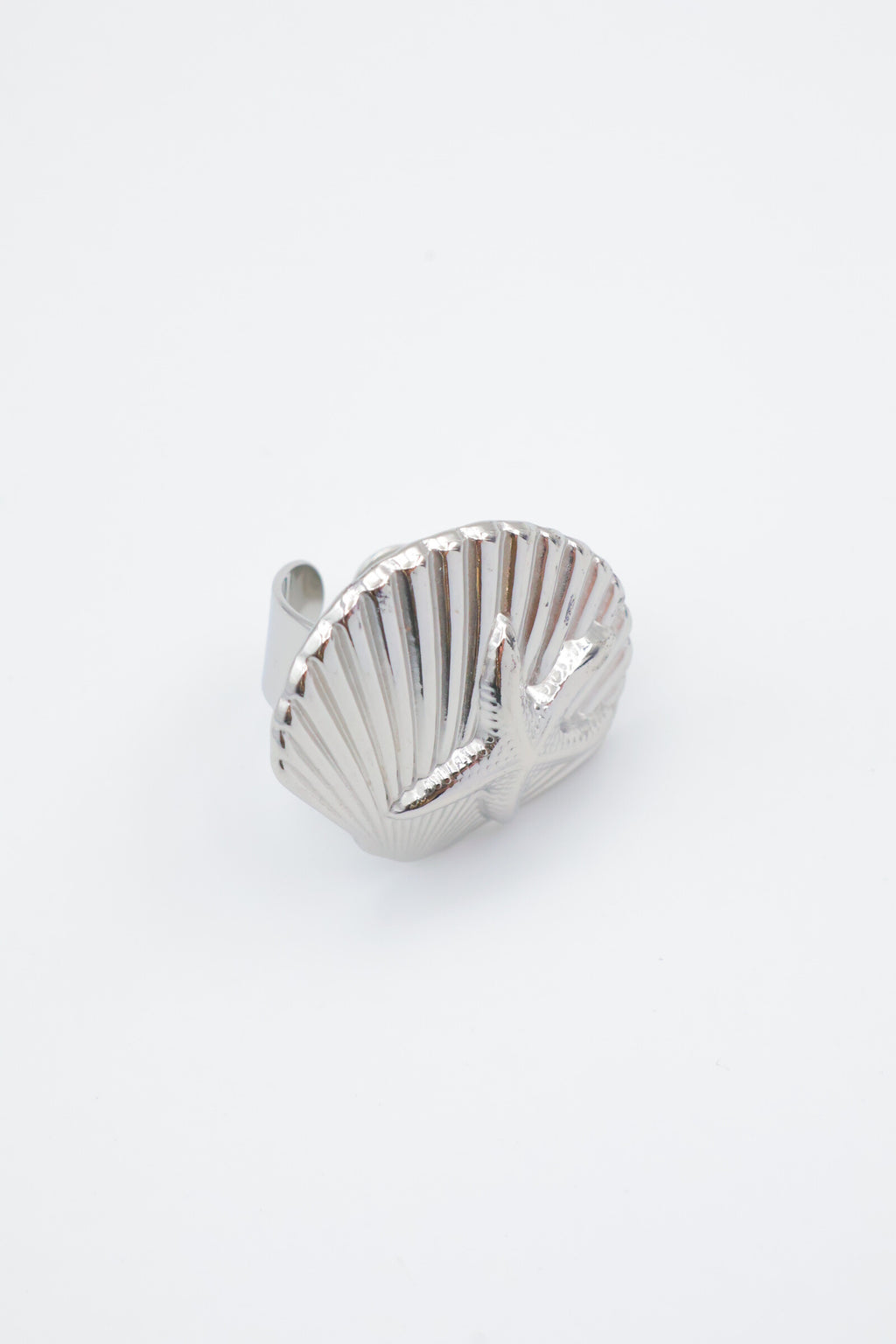 Bague en acier inoxydable ajustable - ARGENT