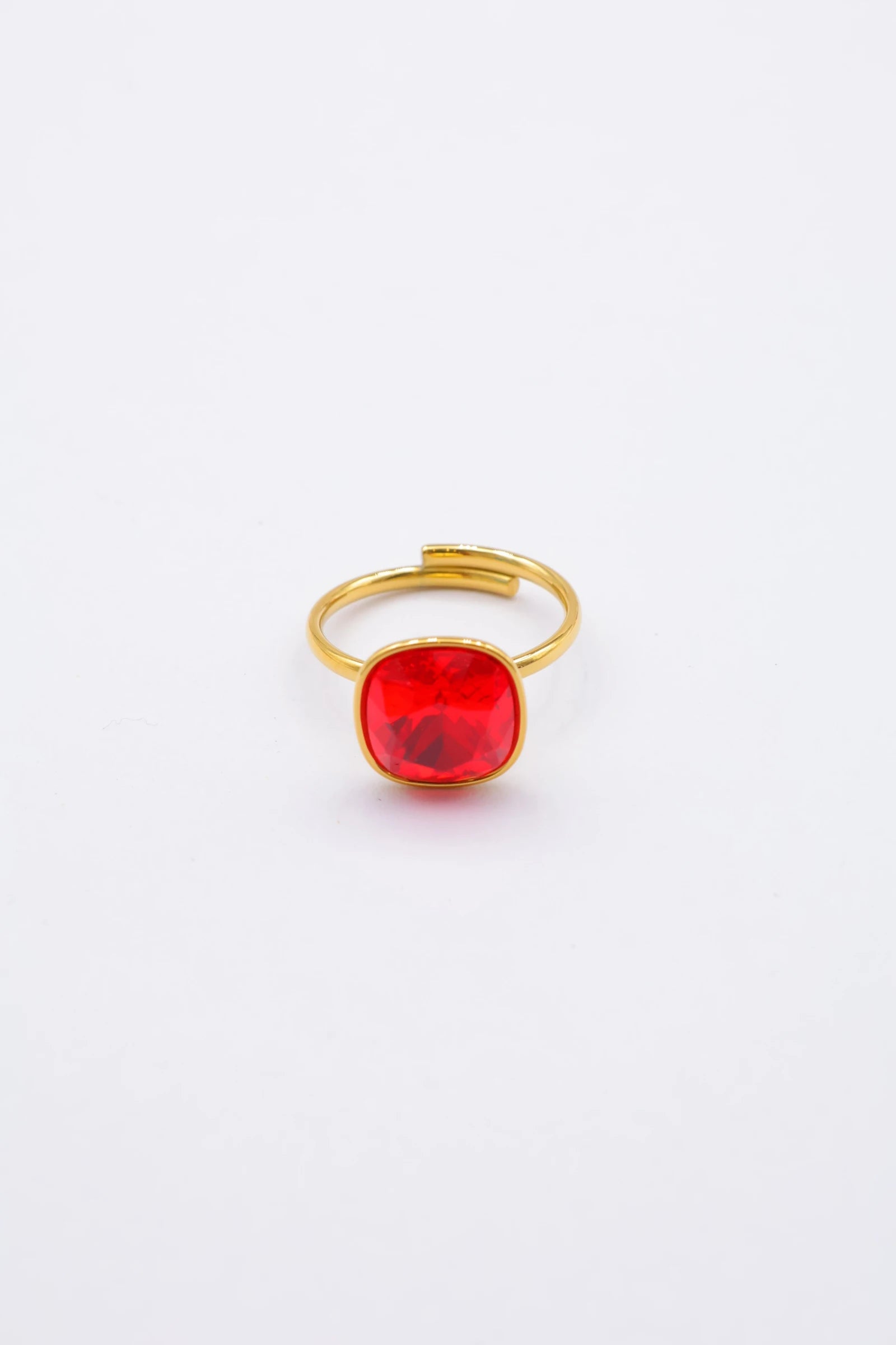 Bague en acier inoxydable ajustable - ROUGE