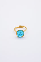 Bague en acier inoxydable ajustable - TURQUOISE
