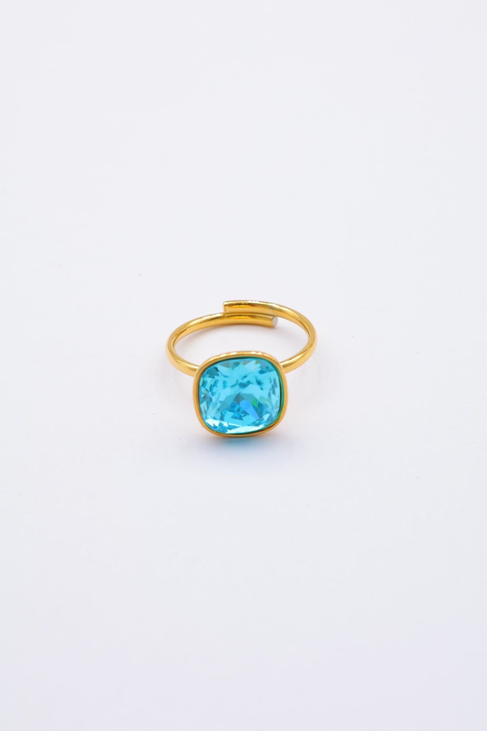 Bague en acier inoxydable ajustable - TURQUOISE