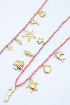 Parure de bijoux en acier inoxydable - FUCHSIA