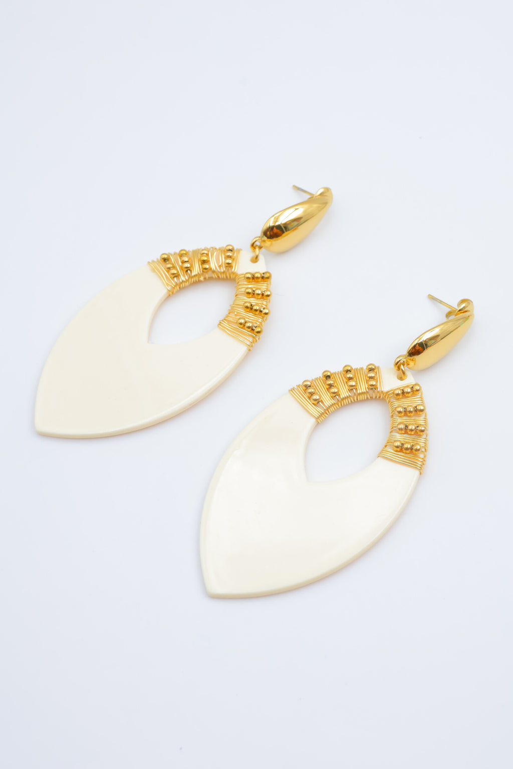 Boucles d'oreilles en acier inoxydable - BLANC