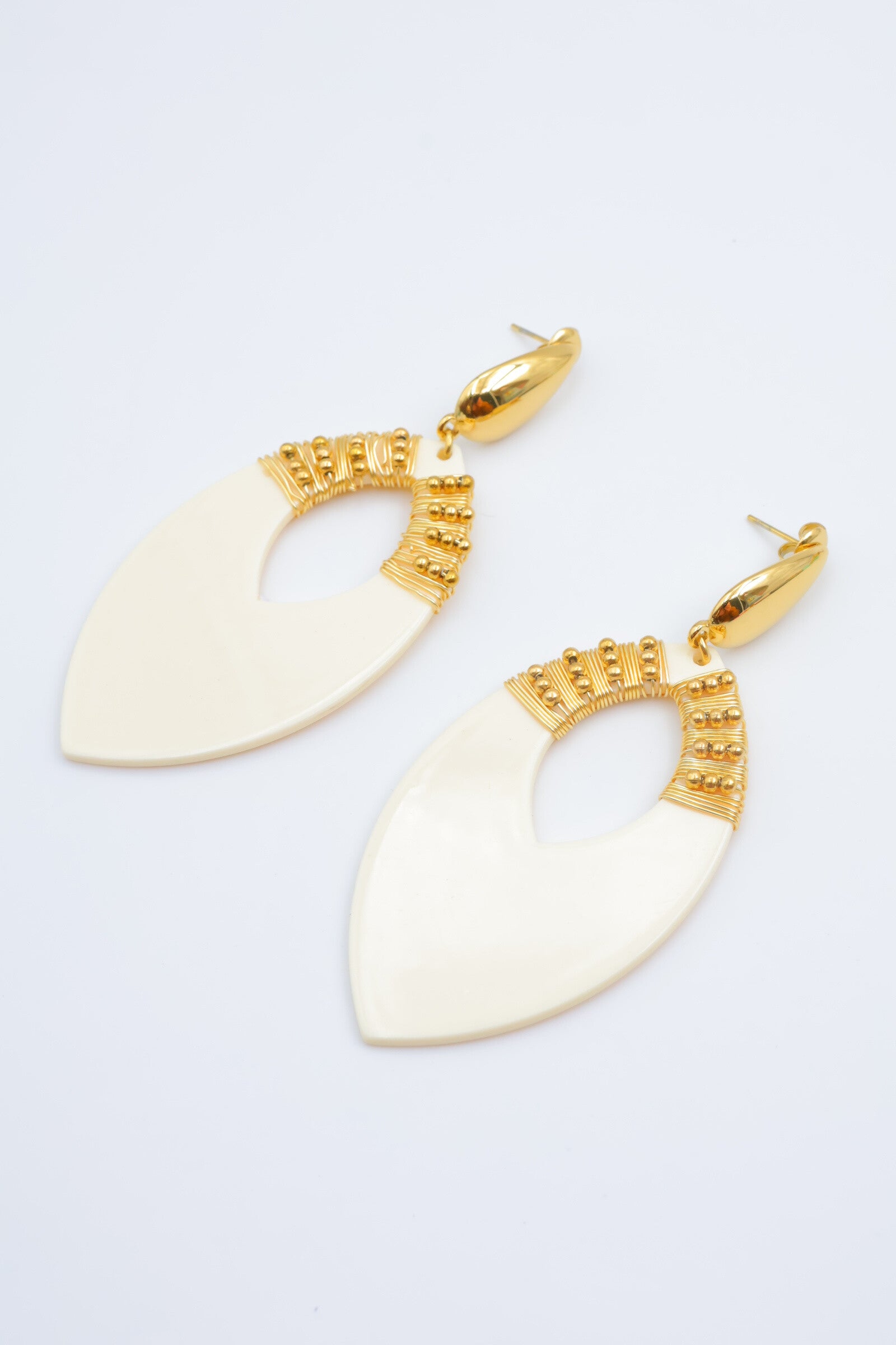 Boucles d'oreilles en acier inoxydable - BLANC