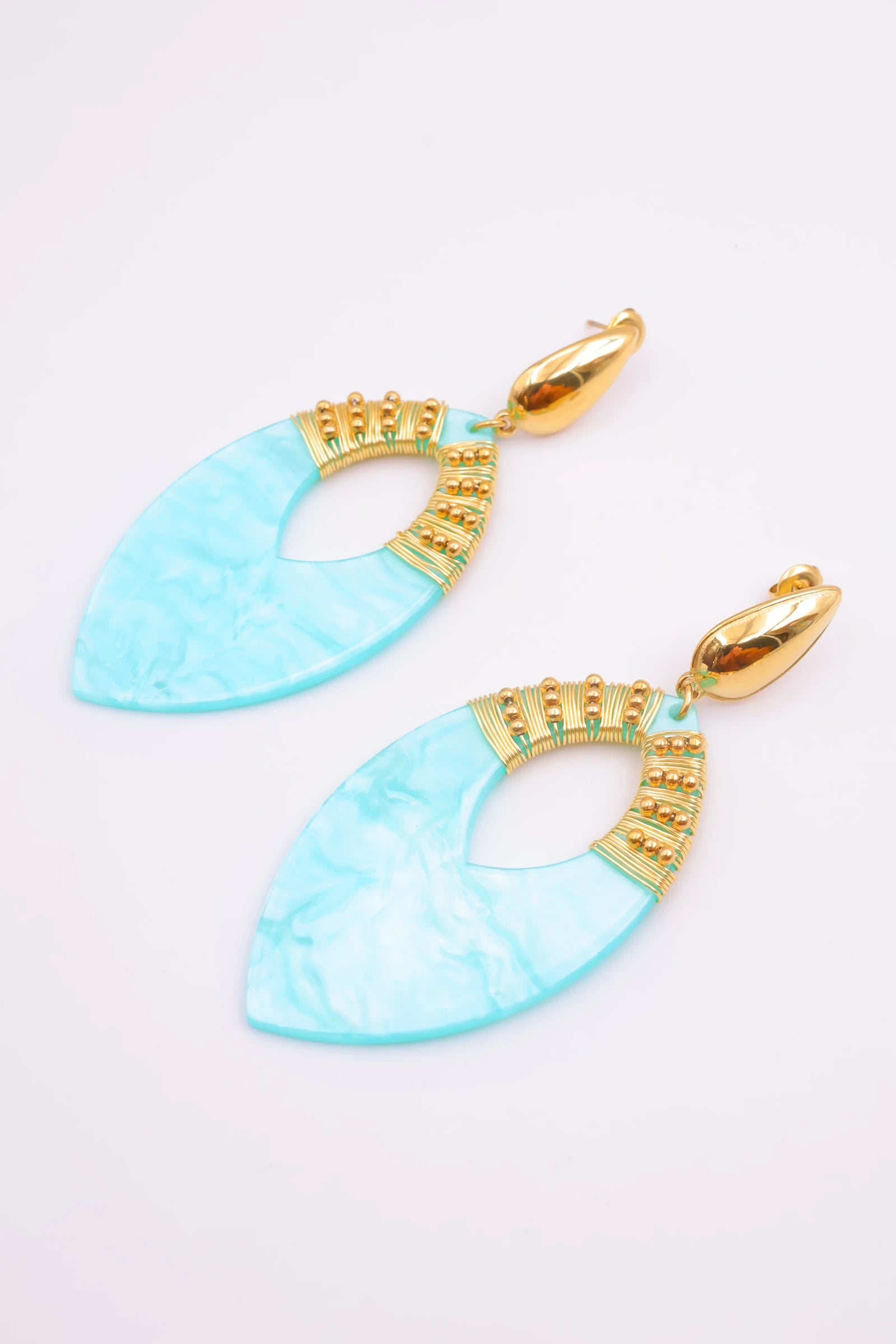 Boucles d'oreilles en acier inoxydable - BLEU