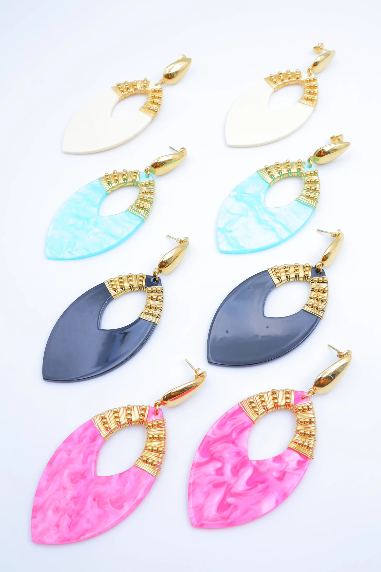 Boucles d'oreilles en acier inoxydable - NOIR