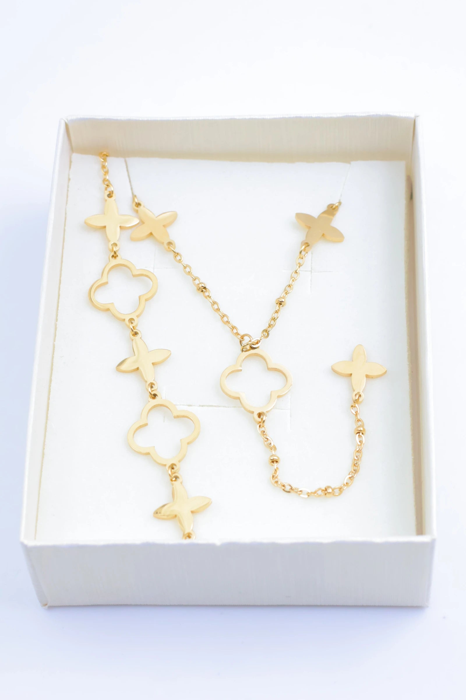 Parure de bijoux avec boîte en acier inoxydable - DORÉ