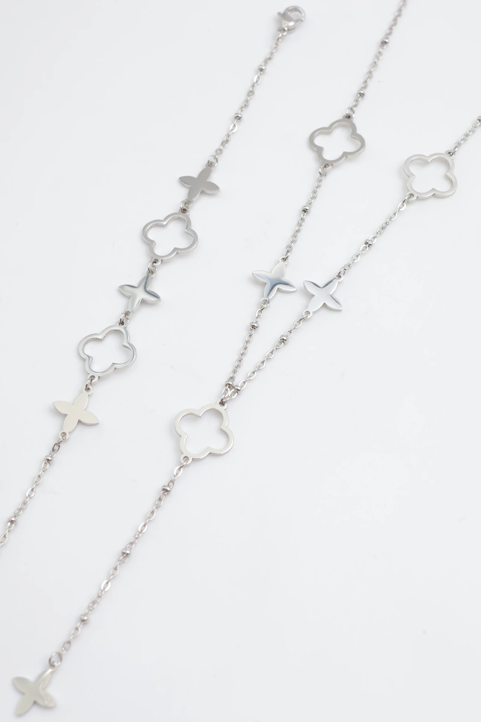 Parure de bijoux en acier inoxydable - ARGENT