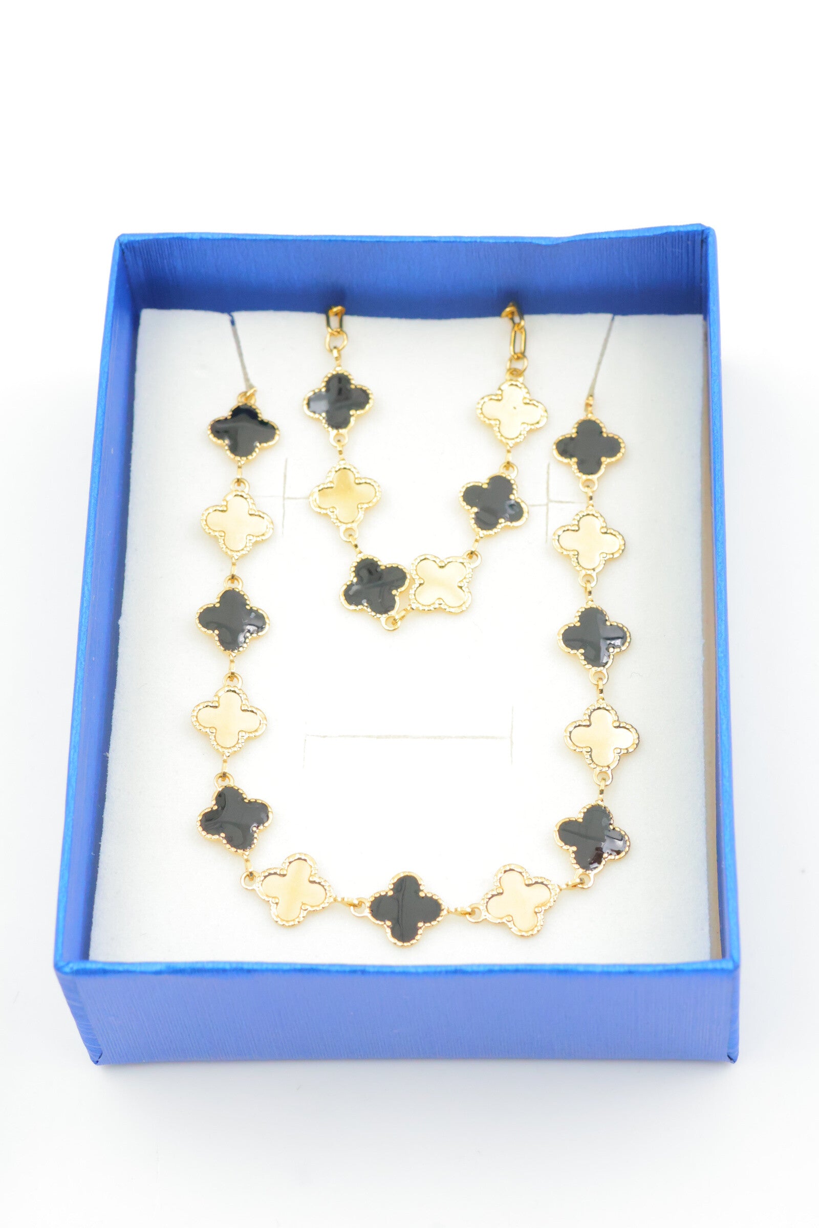 Parure de bijoux avec boîte en acier inoxydable - NOIR