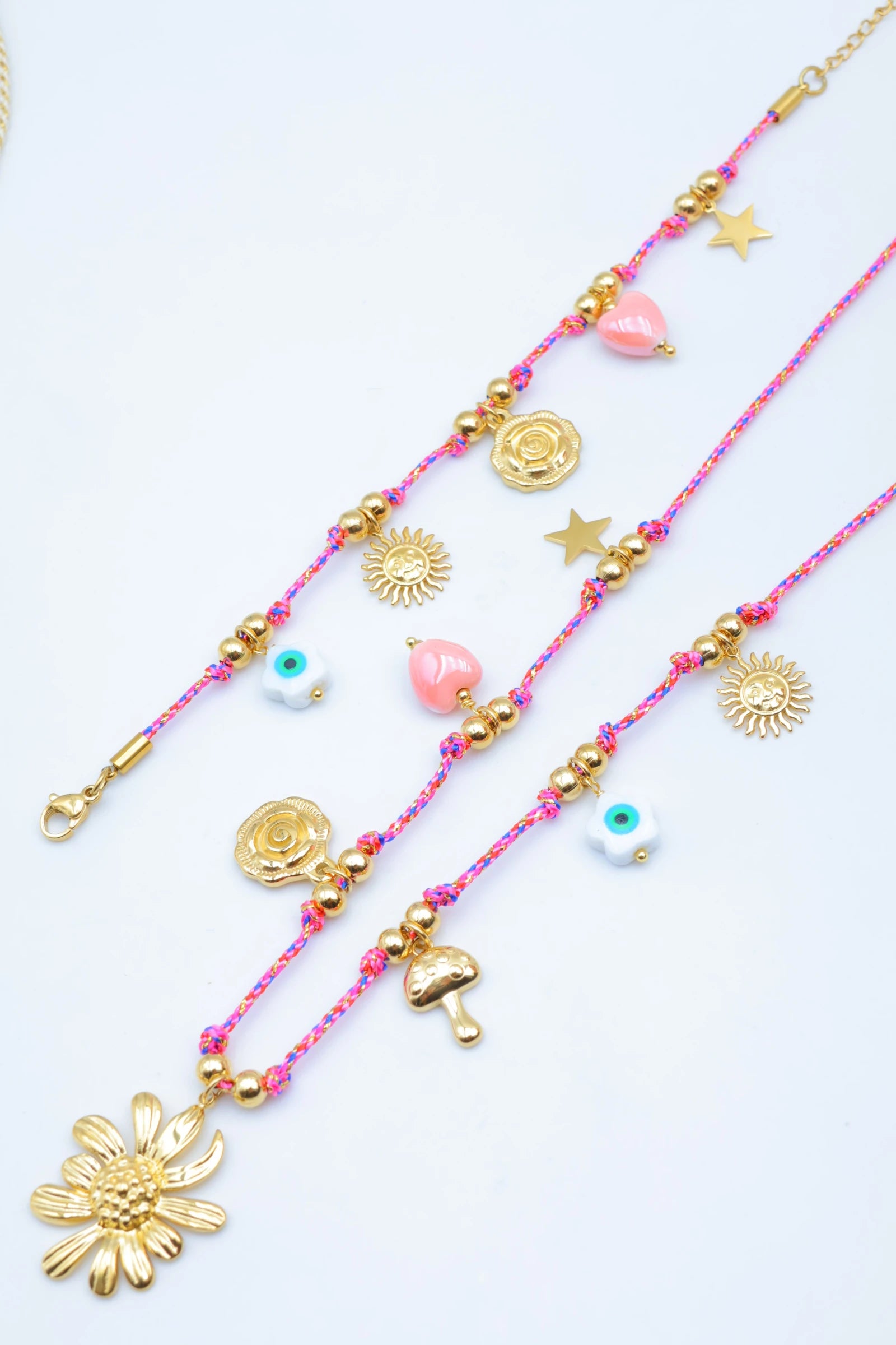 Parure de bijoux en acier inoxydable - FUCHSIA