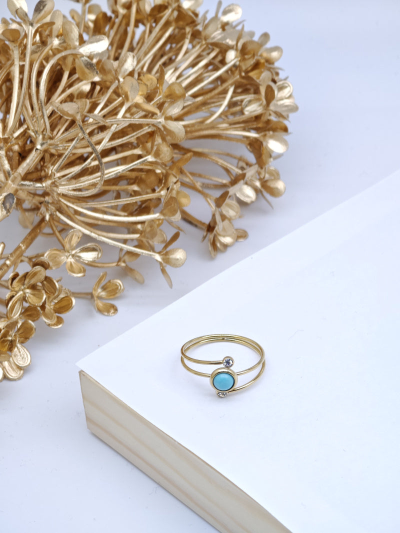 Bague en acier inoxydable ajustable - BLEU