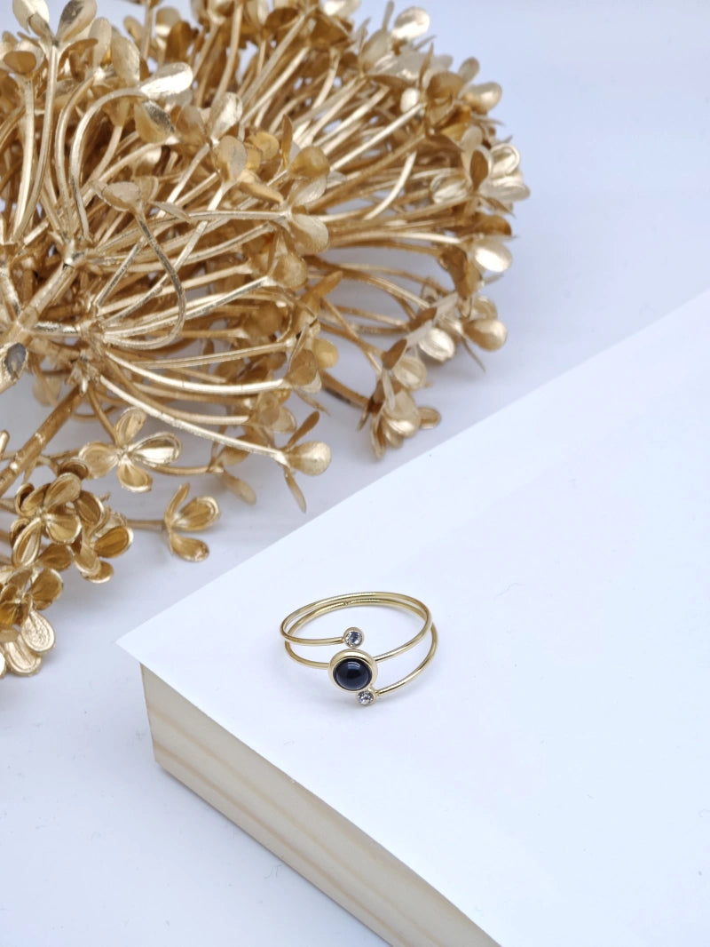 Bague en acier inoxydable ajustable - NOIR
