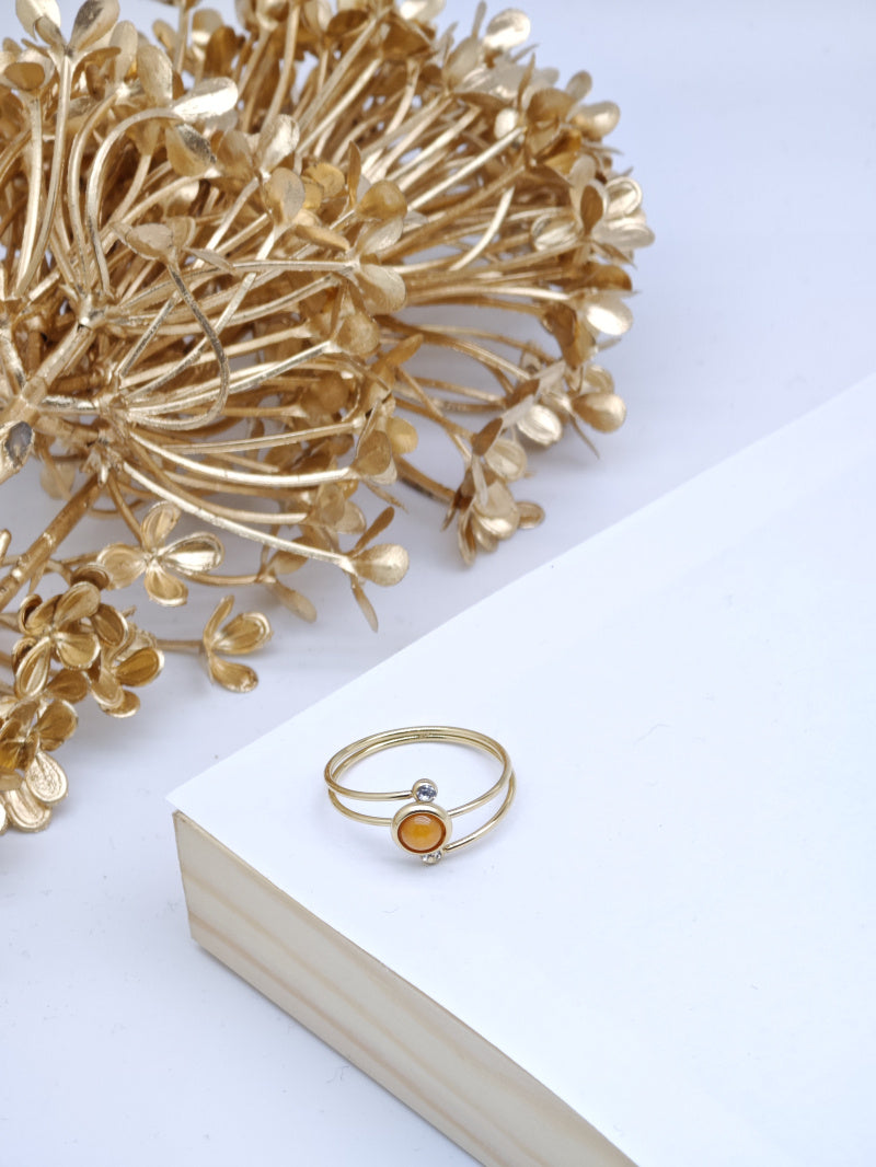 Bague en acier inoxydable ajustable - ORANGE
