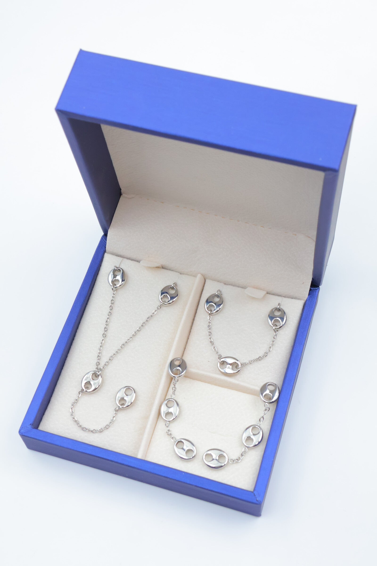 Parure de bijoux avec boîte en acier inoxydable - ARGENT