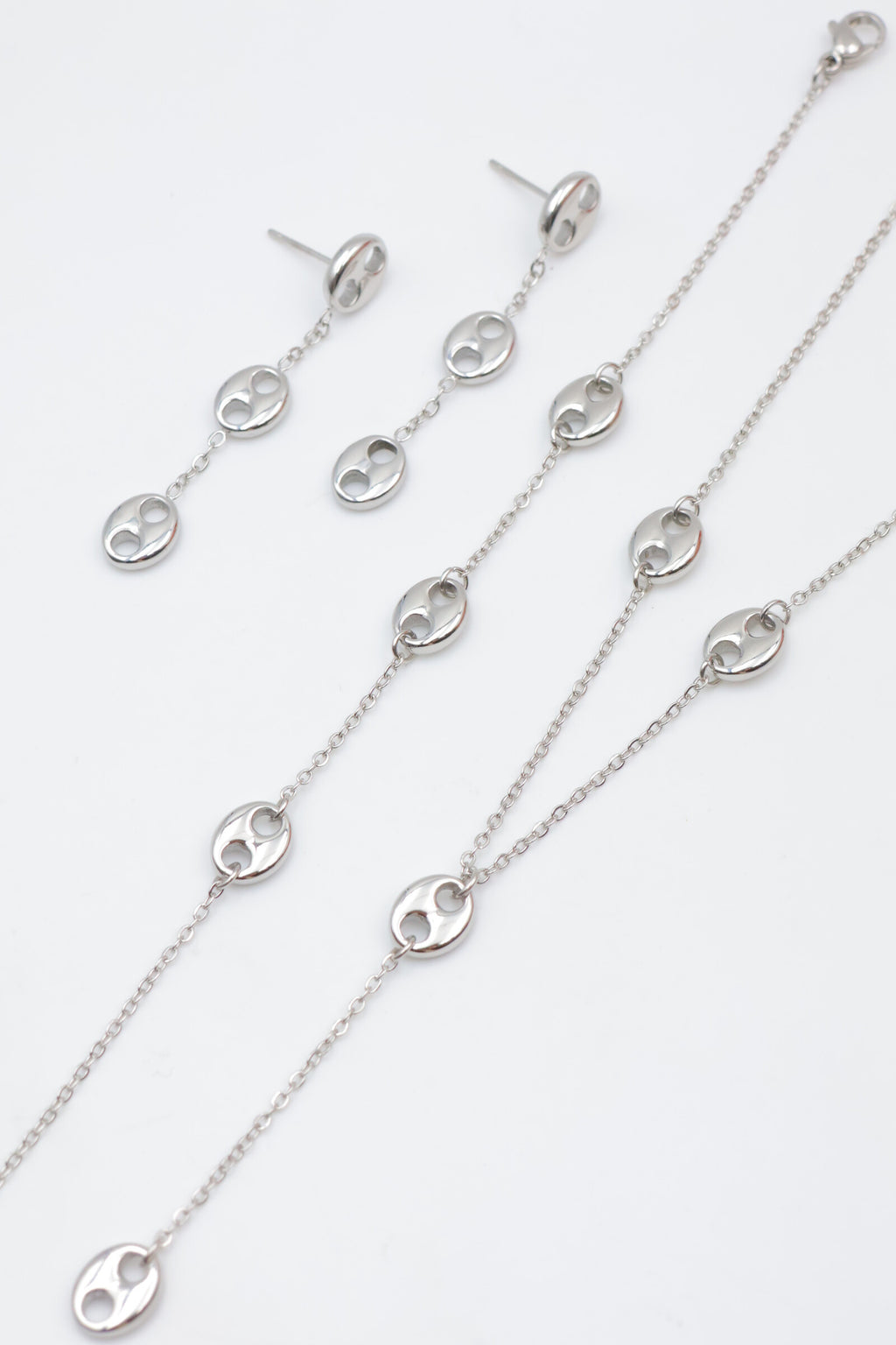 Parure de bijoux en acier inoxydable - ARGENT
