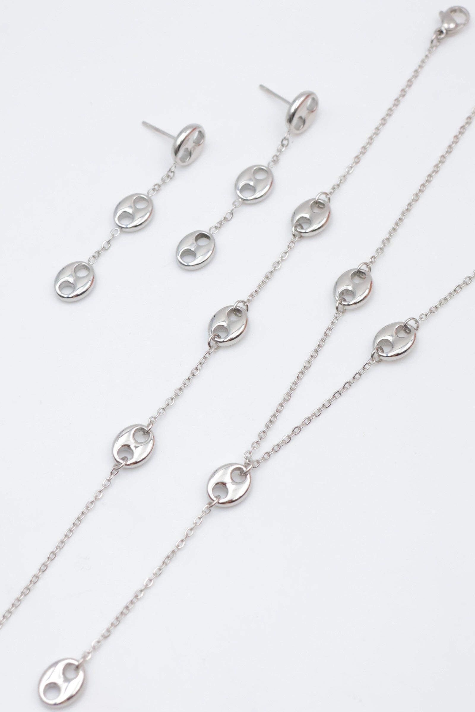 Parure de bijoux en acier inoxydable - ARGENT
