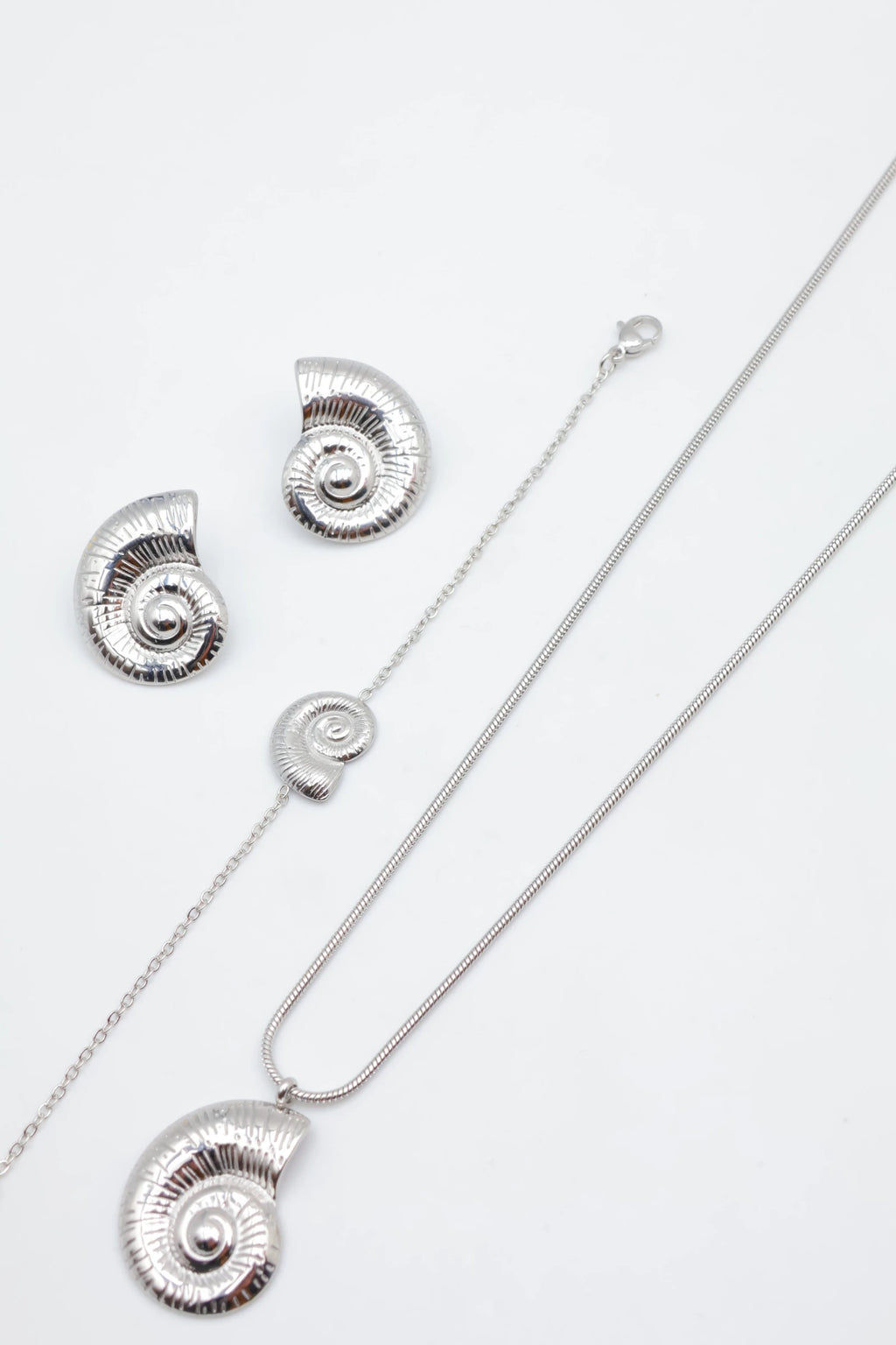 Parure de bijoux en acier inoxydable - ARGENT