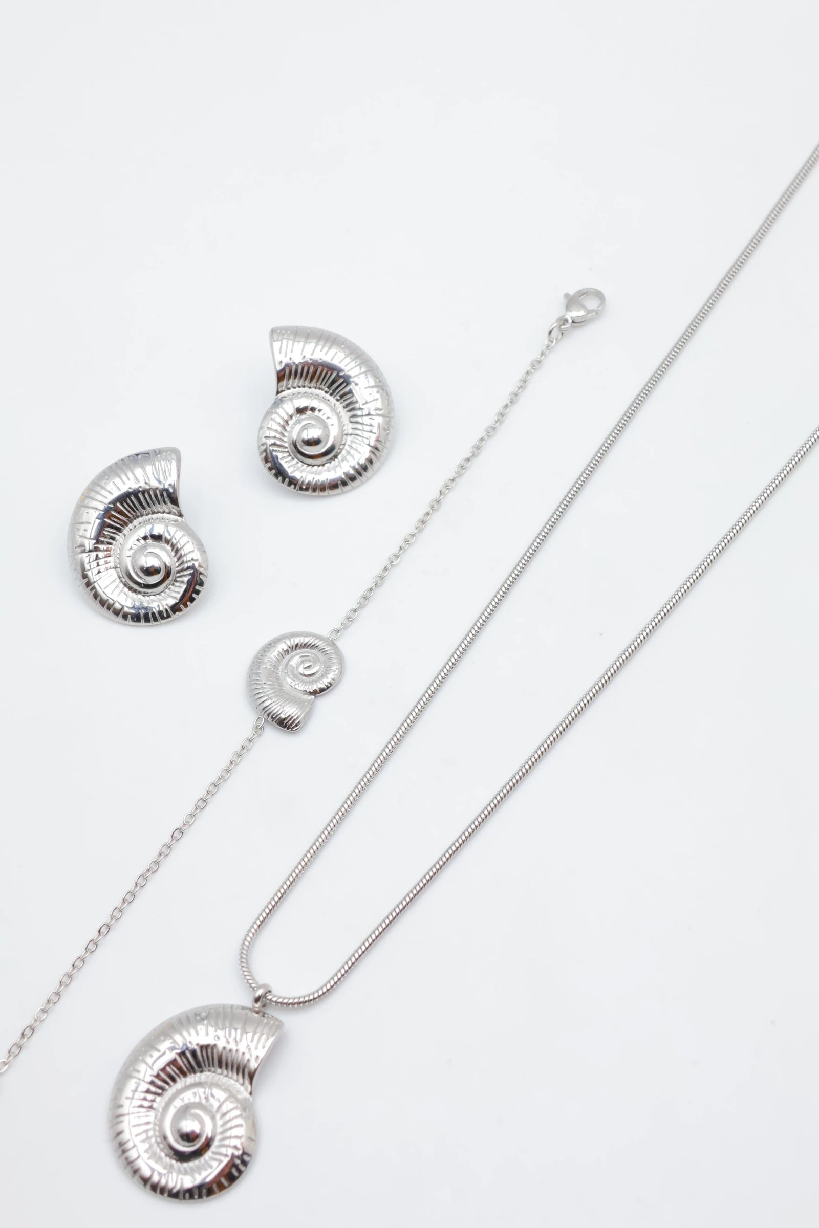Parure de bijoux en acier inoxydable - ARGENT