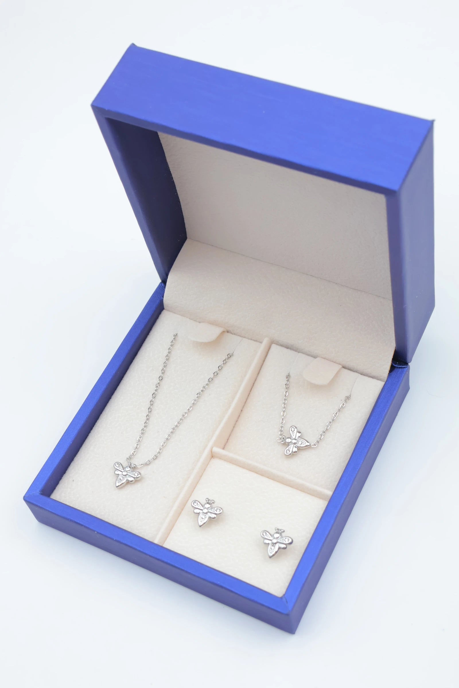 Parure de bijoux avec boîte en acier inoxydable - ARGENT