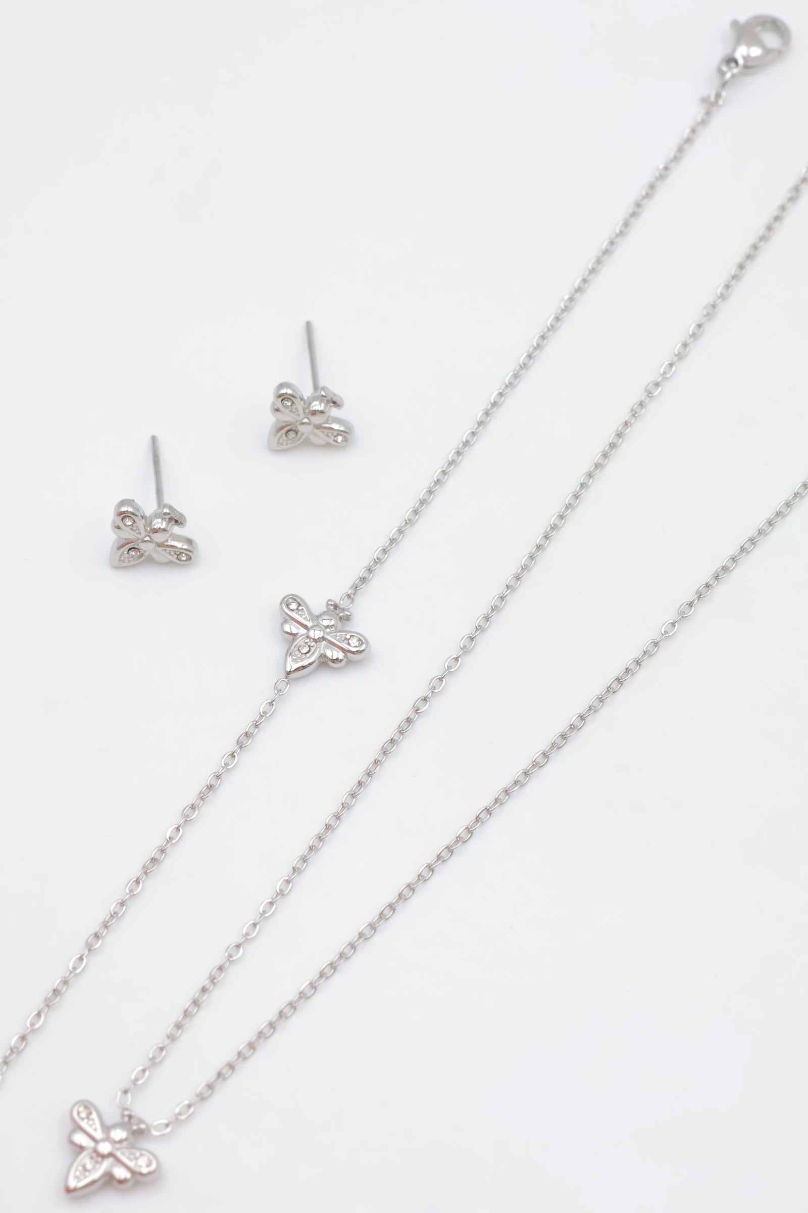 Parure de bijoux en acier inoxydable - ARGENT