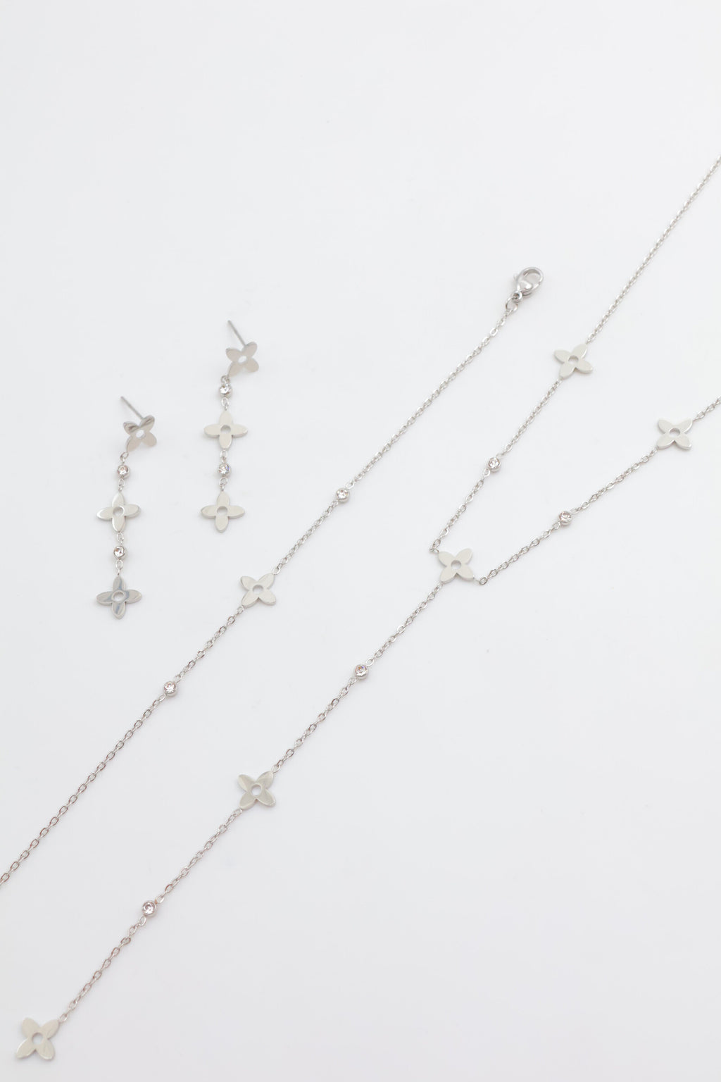 Parure de bijoux en acier inoxydable - ARGENT