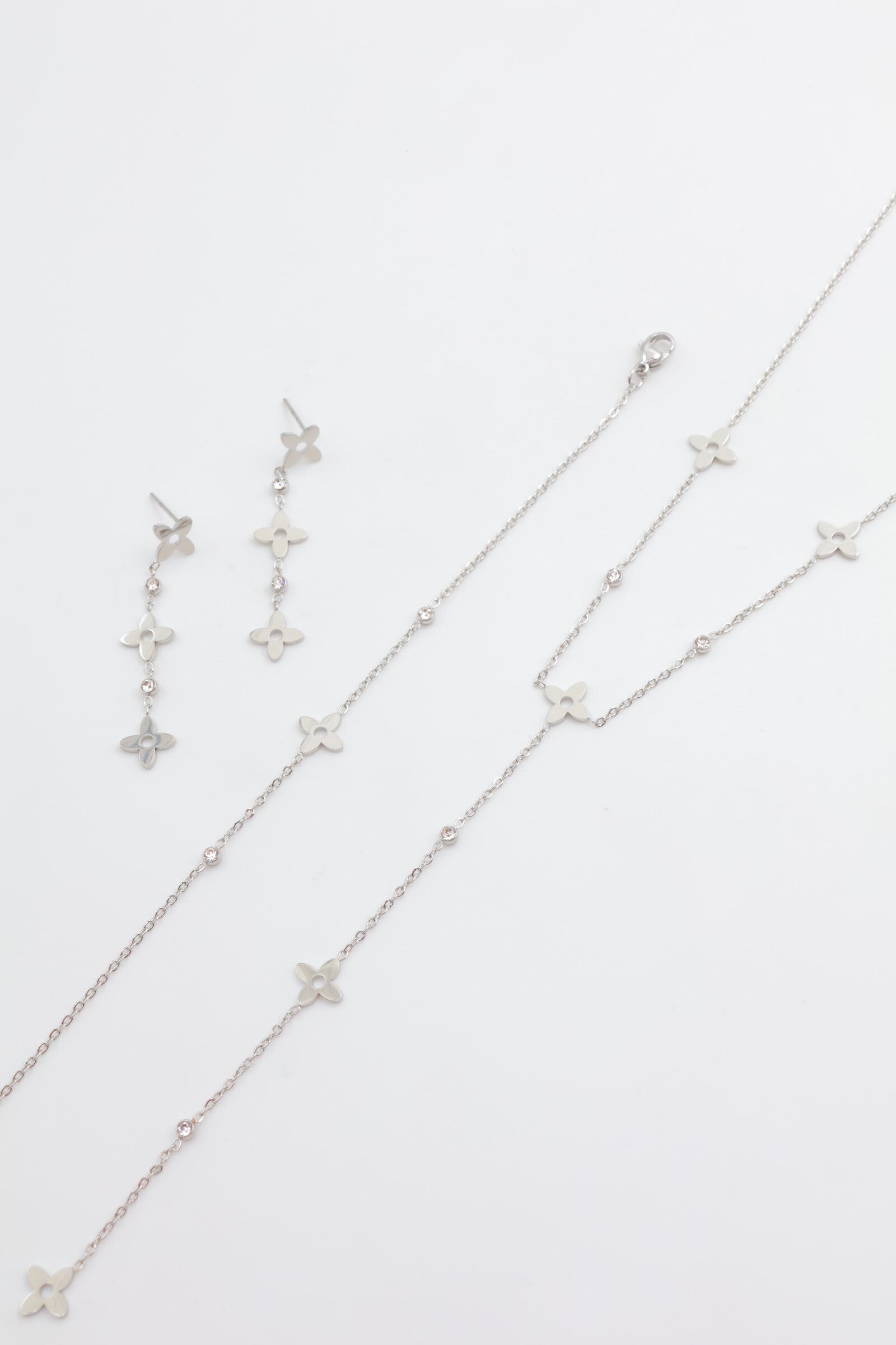 Parure de bijoux en acier inoxydable - ARGENT