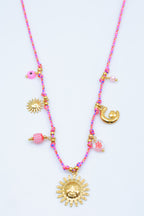 Collier en acier inoxydable - FUCHSIA