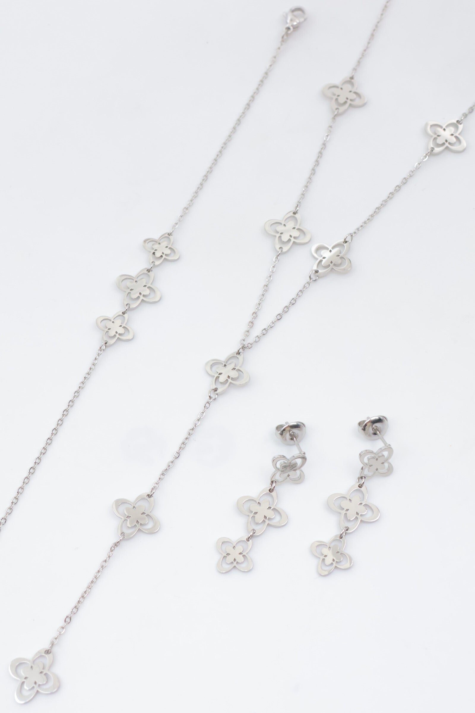 Parure de bijoux en acier inoxydable - ARGENT