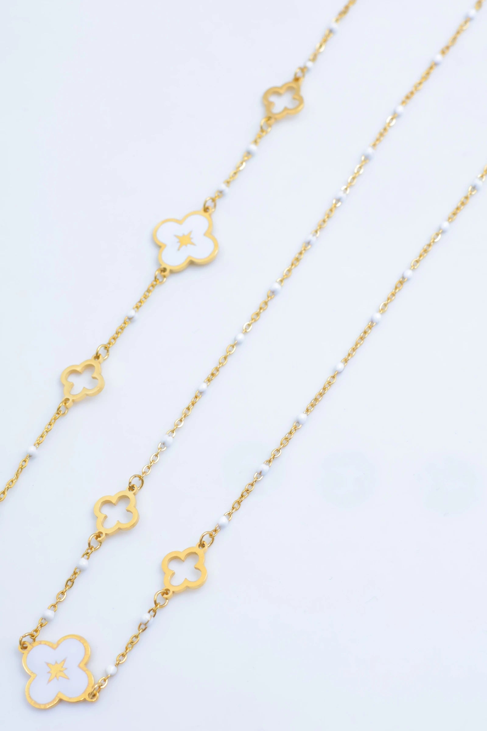 Parure de bijoux en acier inoxydable - BLANC
