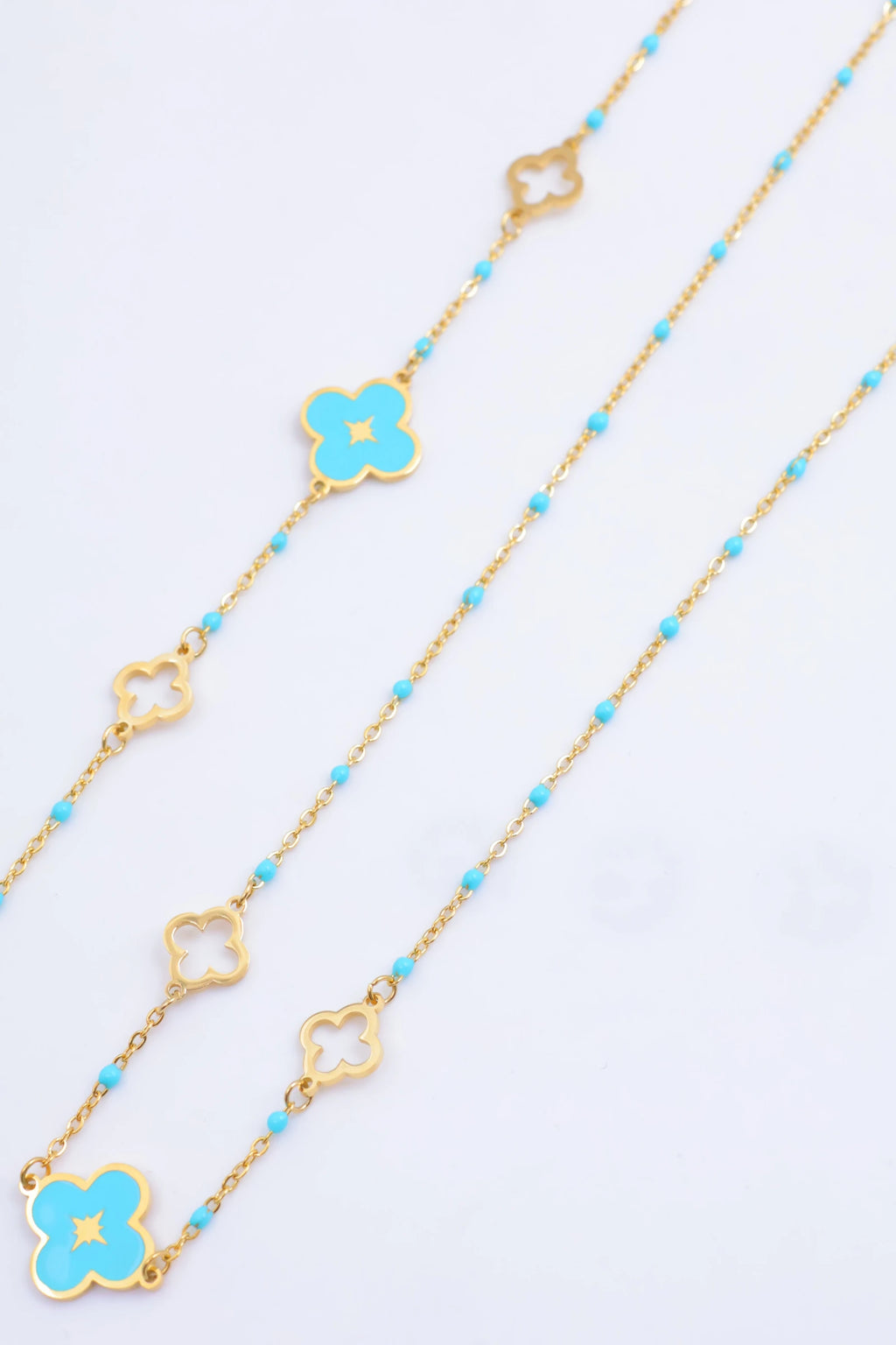 Parure de bijoux en acier inoxydable - TURQUOISE