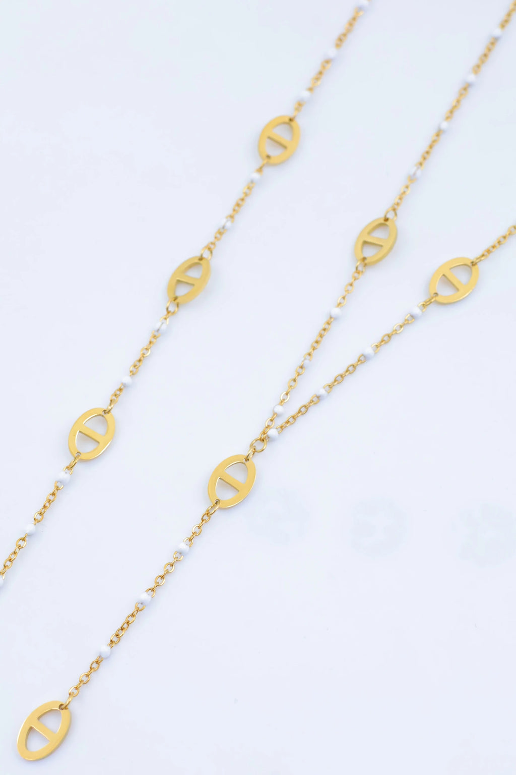 Parure de bijoux en acier inoxydable - BLANC