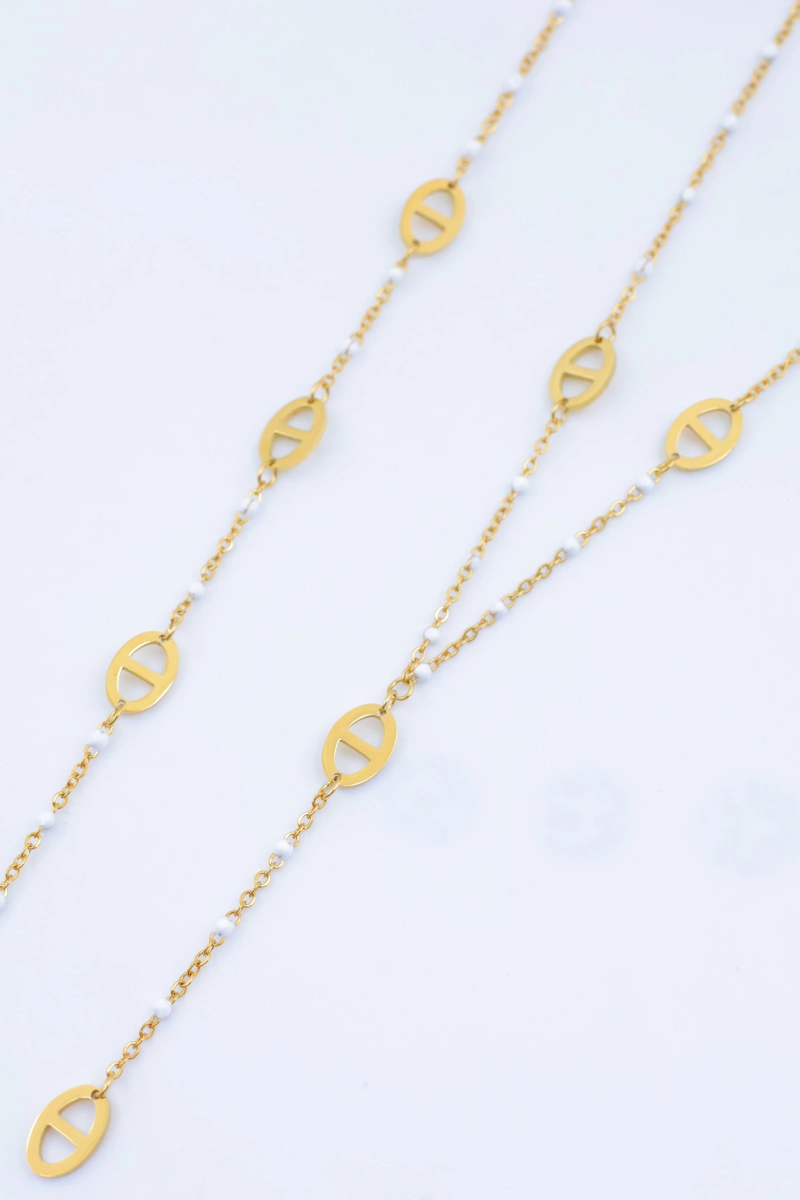 Parure de bijoux en acier inoxydable - BLANC