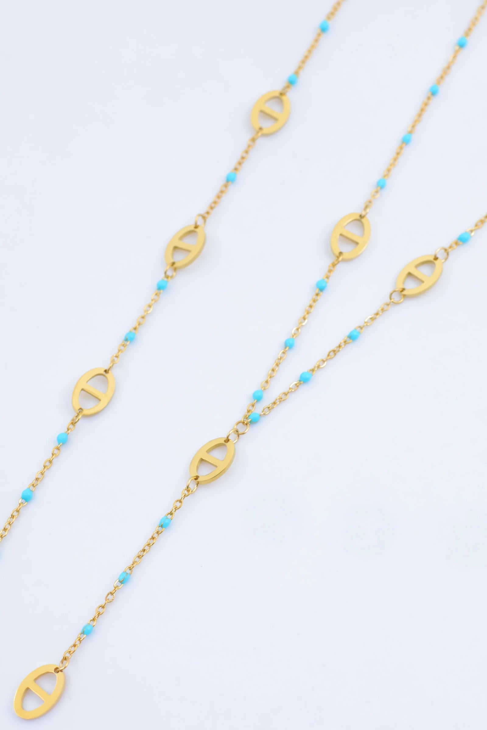Parure de bijoux en acier inoxydable - TURQUOISE
