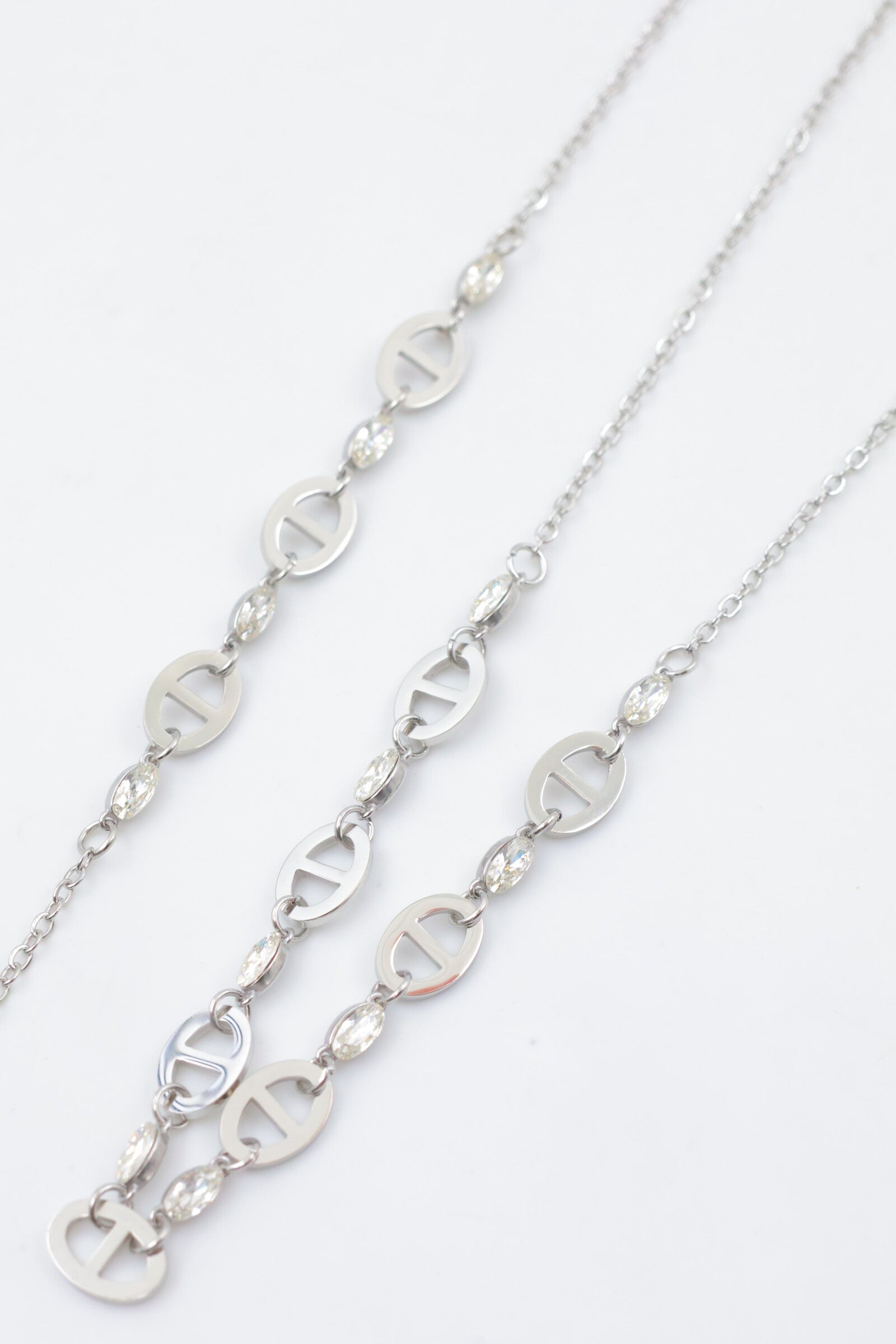 Parure de bijoux en acier inoxydable - ARGENT