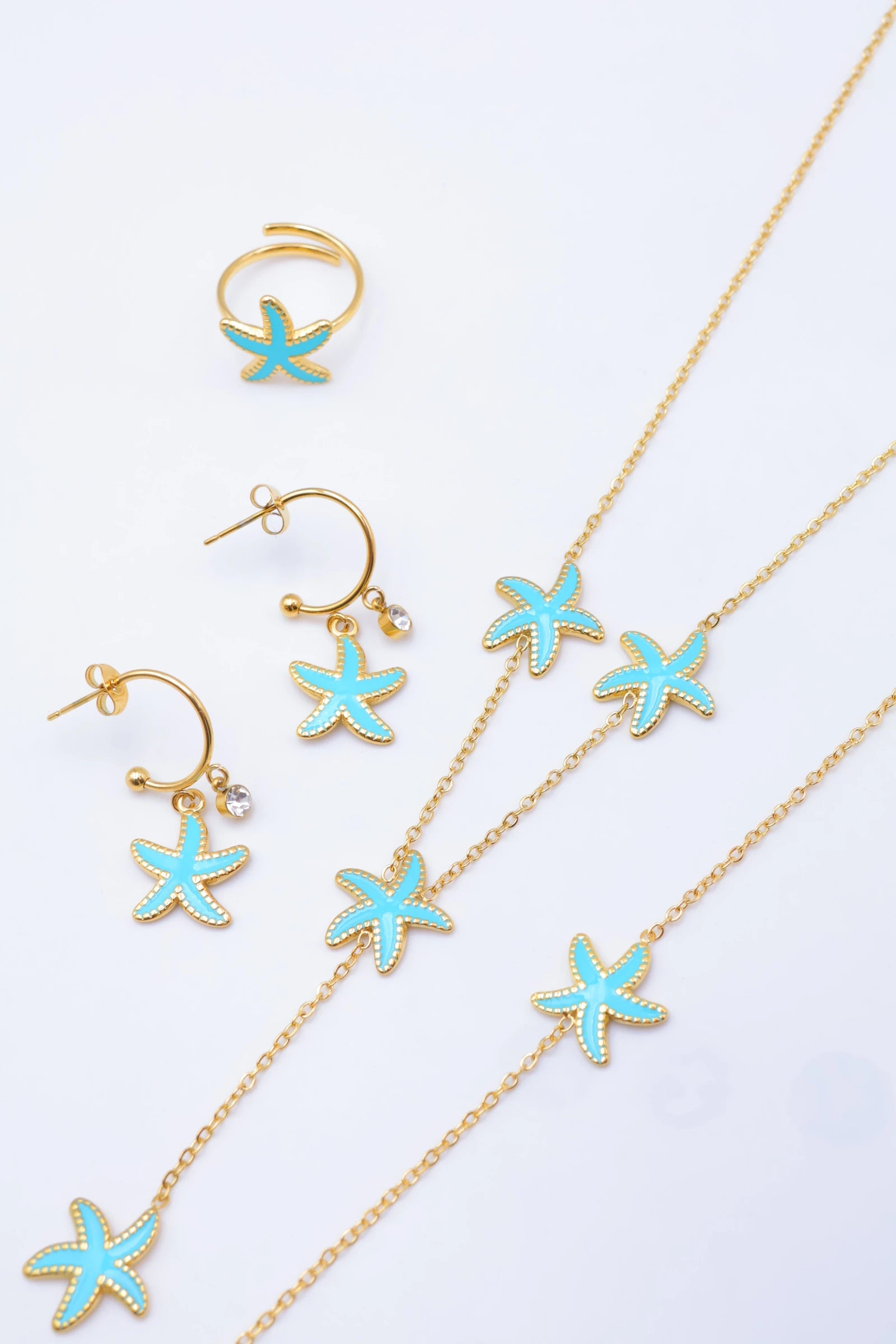Parure de bijoux en acier inoxydable - BLEU