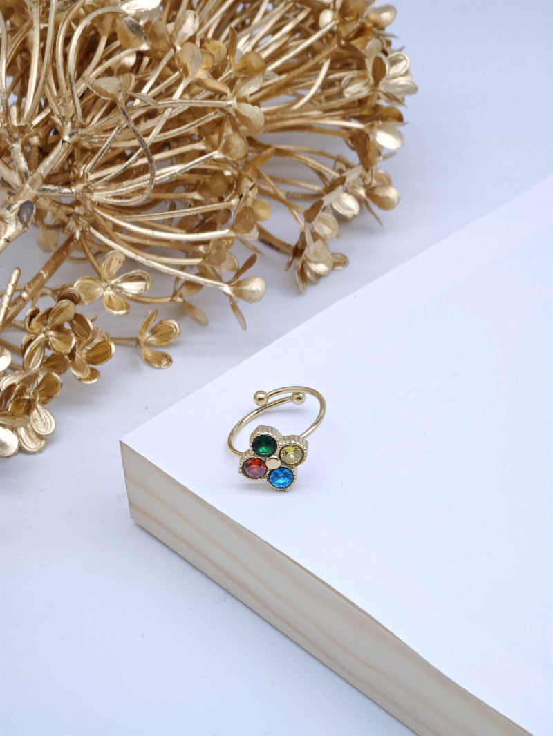 Bague en acier inoxydable ajustable - MULTICOLORE
