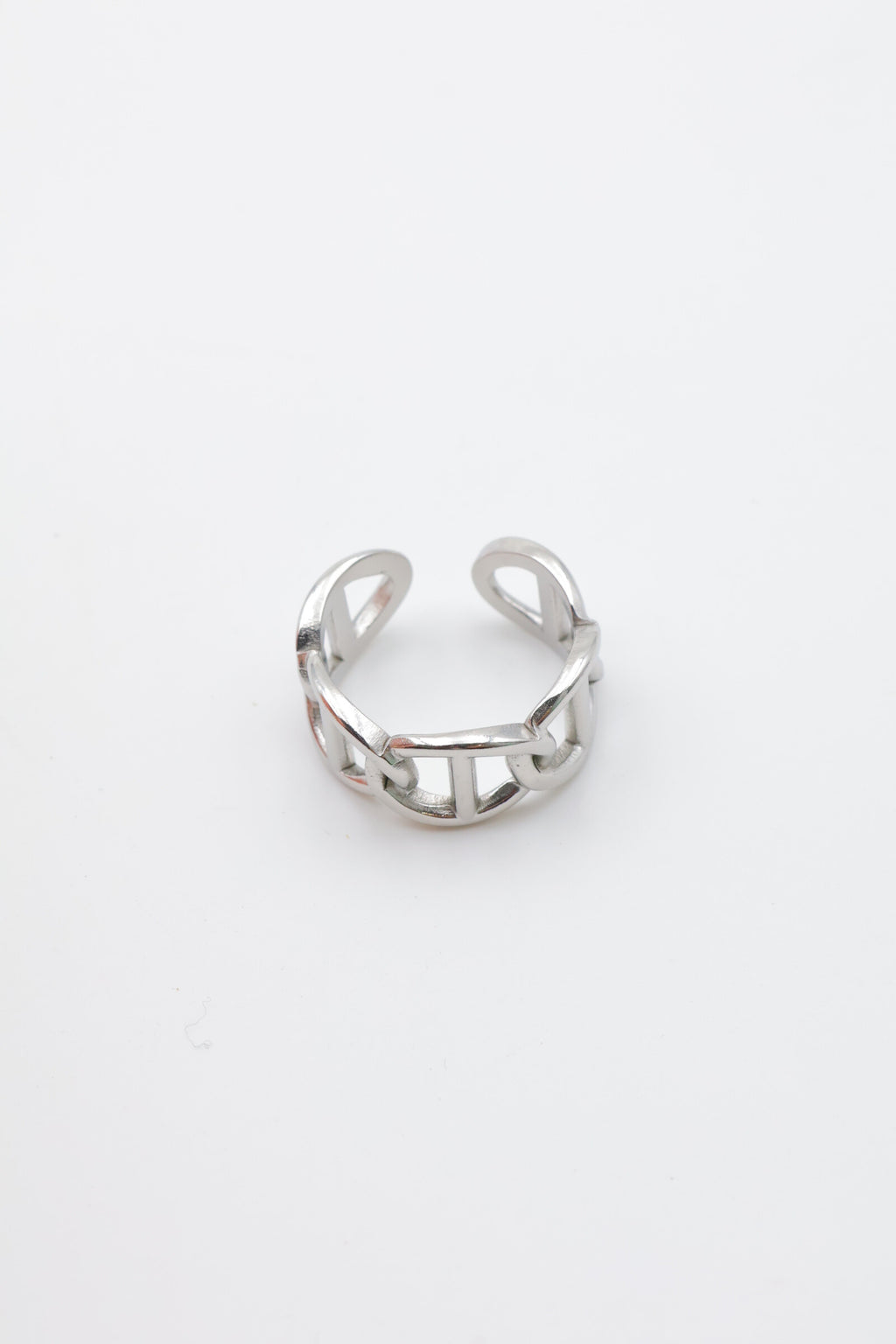 Bague en acier inoxydable ajustable - ARGENT