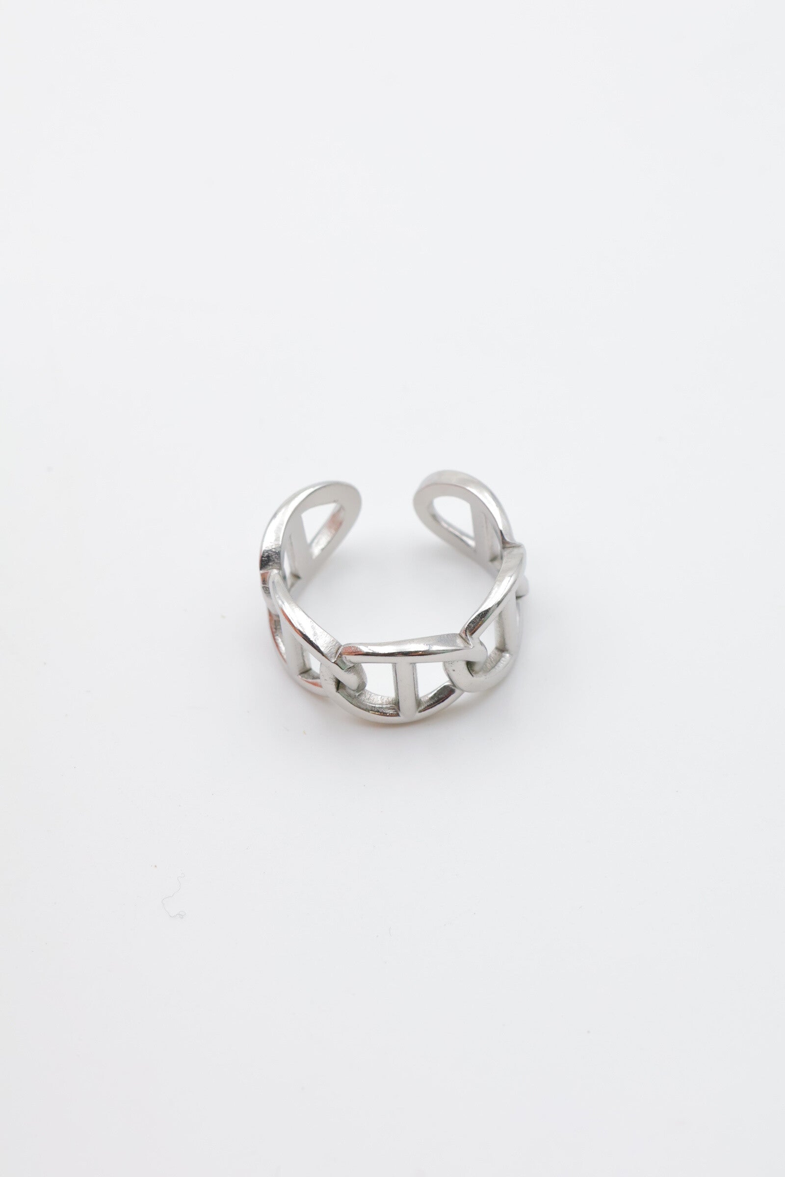 Bague en acier inoxydable ajustable - ARGENT