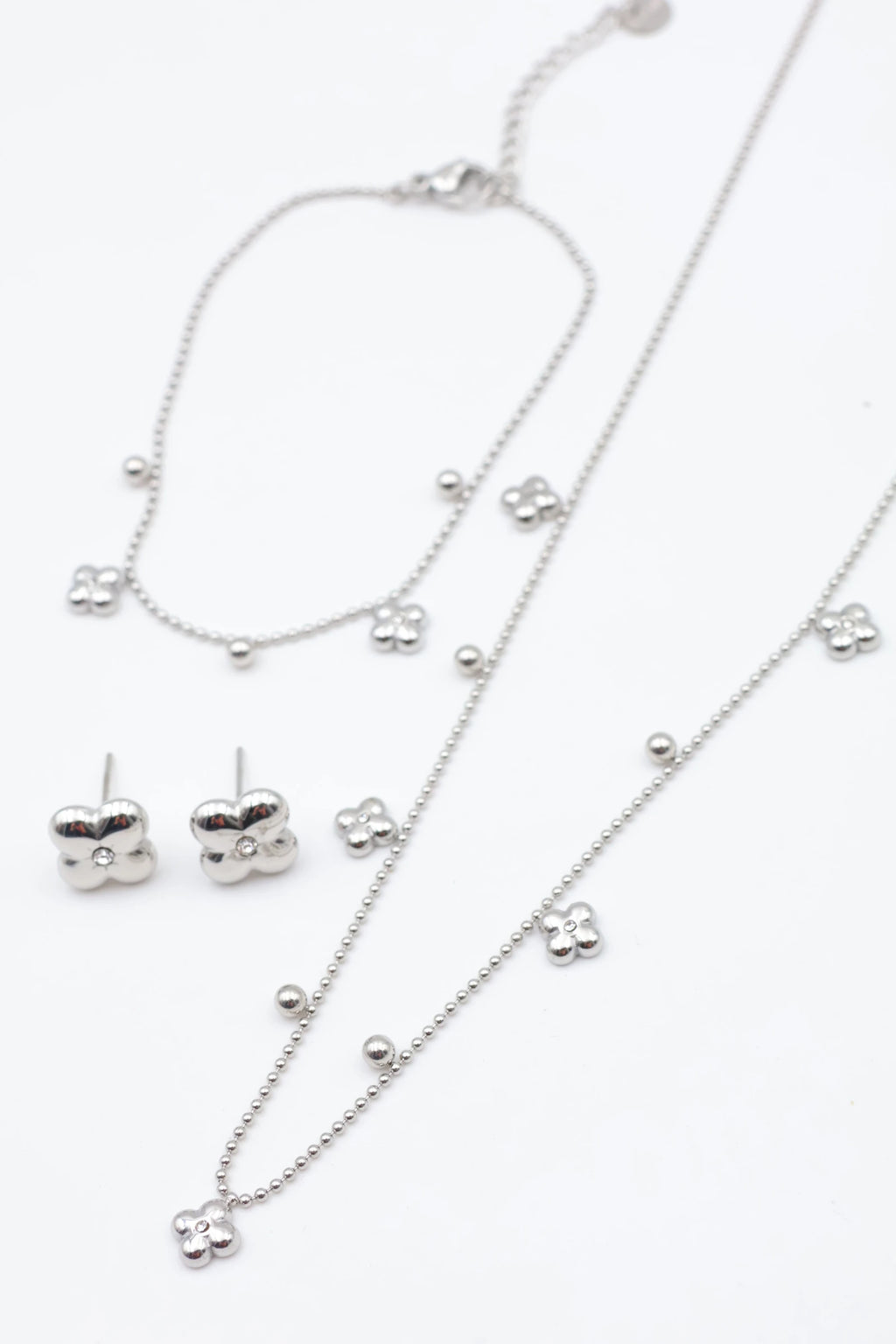 Parure de bijoux en acier inoxydable - ARGENT