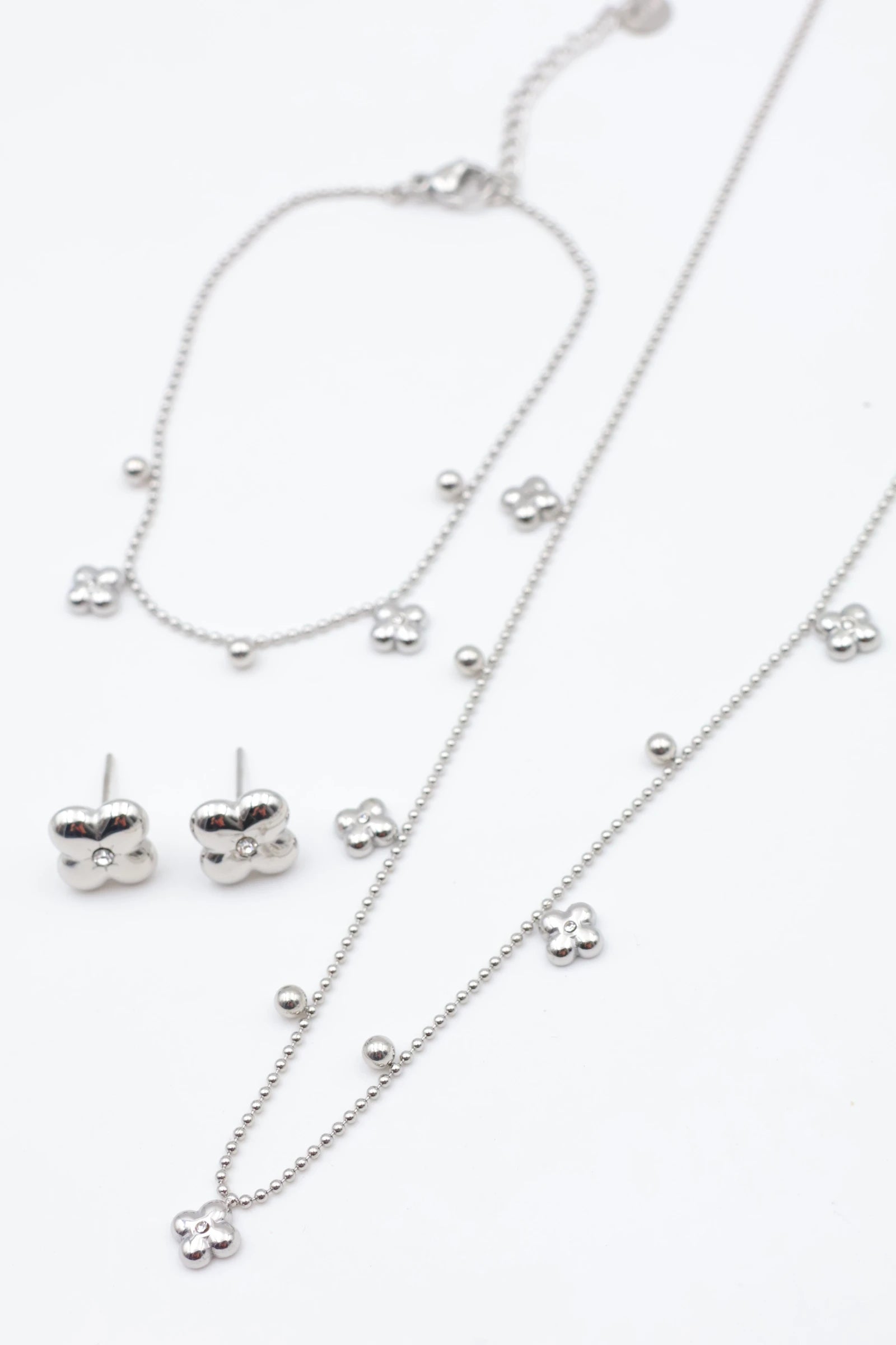 Parure de bijoux en acier inoxydable - ARGENT