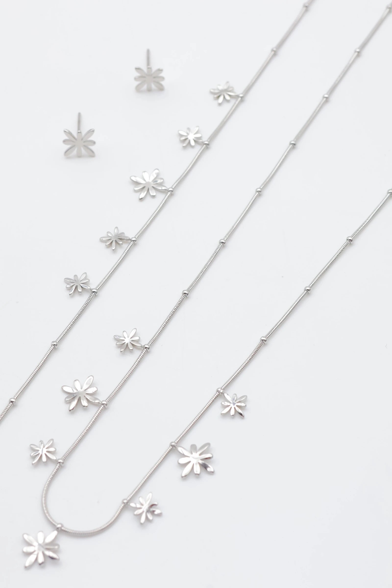 Parure de bijoux en acier inoxydable - ARGENT