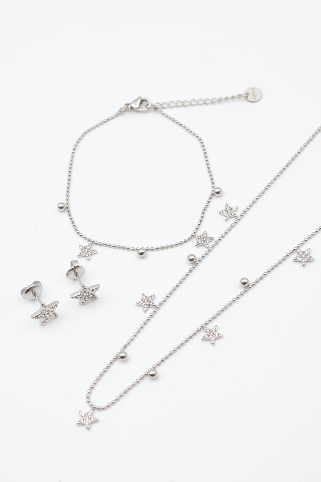 Parure de bijoux en acier inoxydable - ARGENT