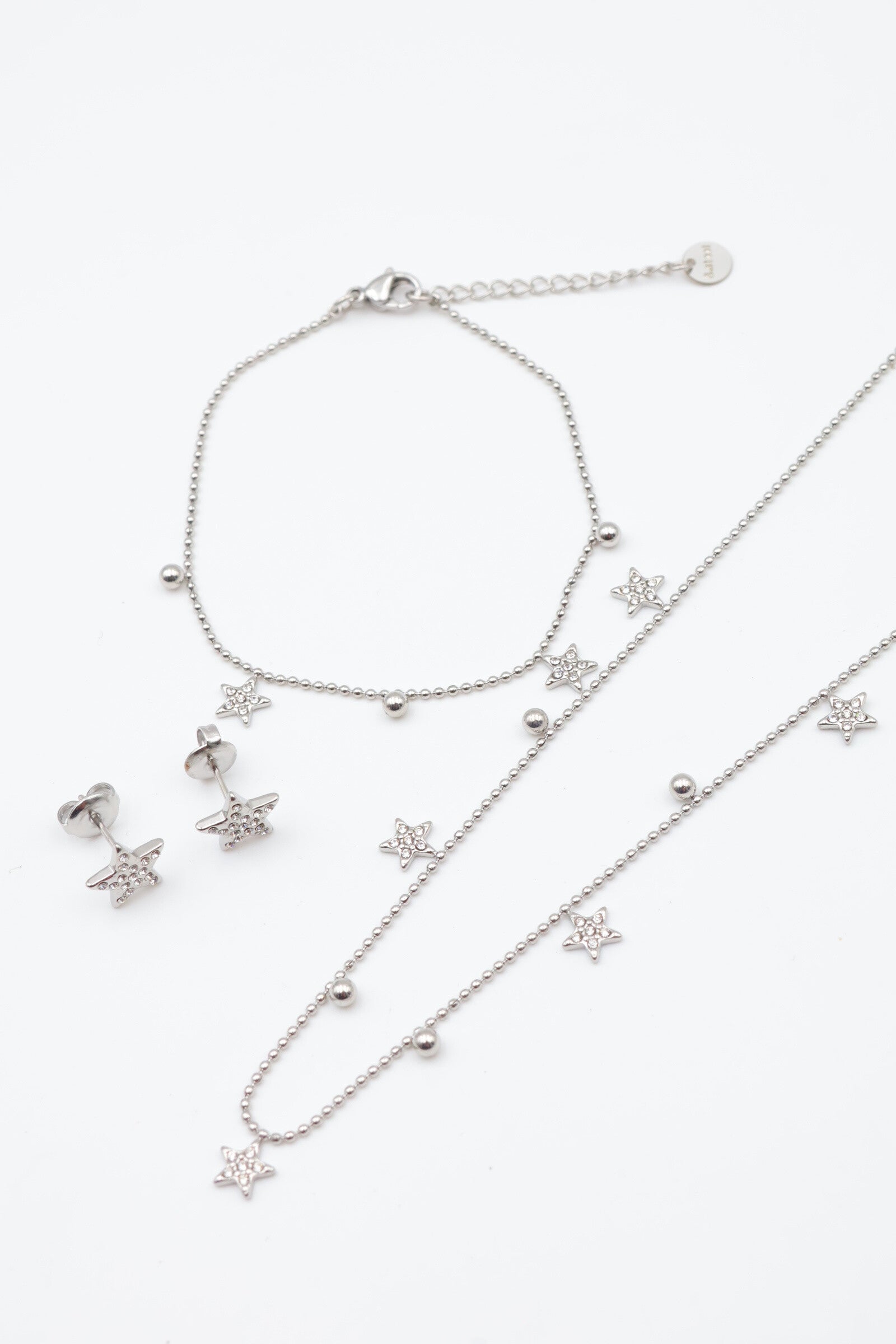 Parure de bijoux en acier inoxydable - ARGENT