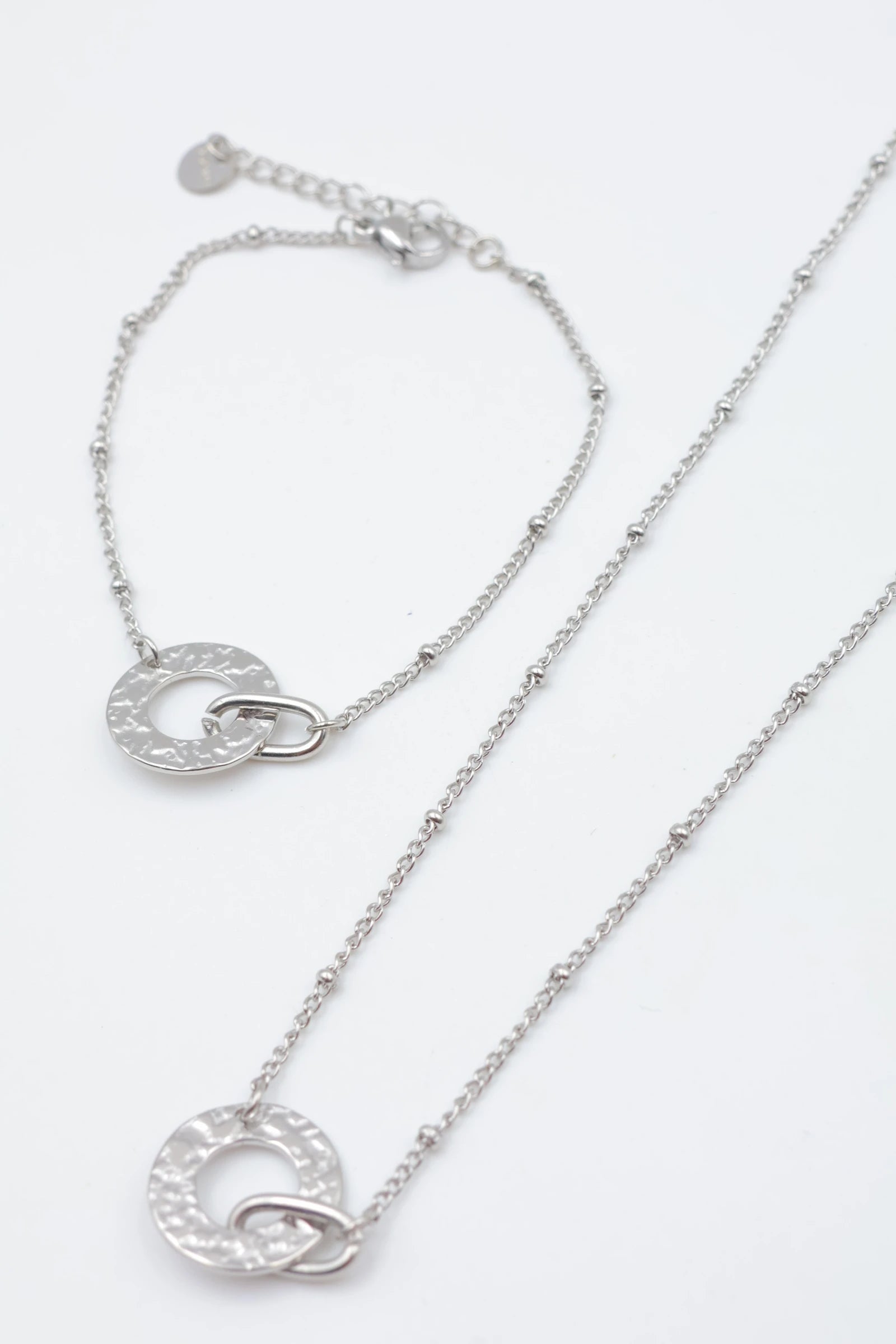 Parure de bijoux en acier inoxydable - ARGENT