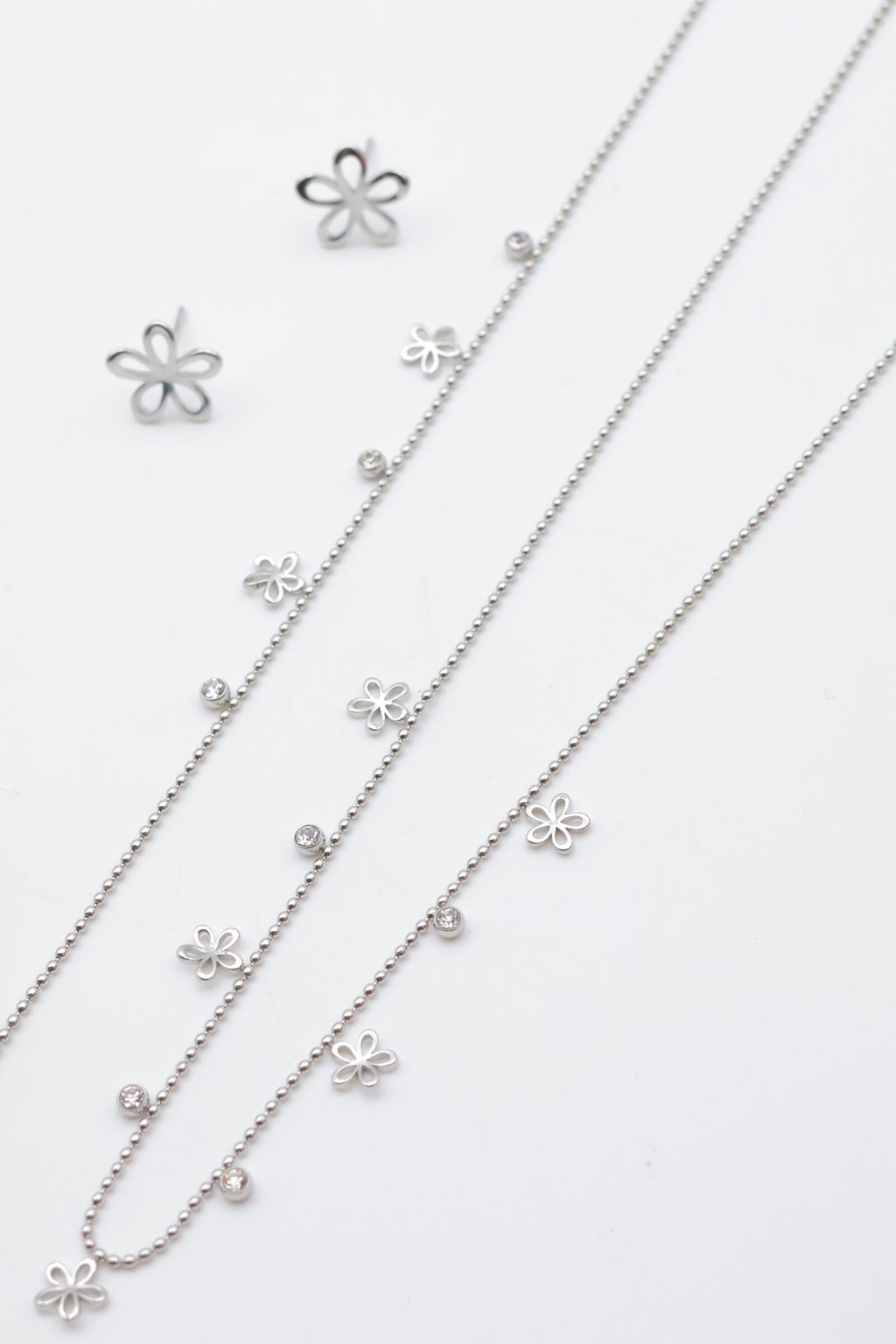 Parure de bijoux en acier inoxydable - ARGENT