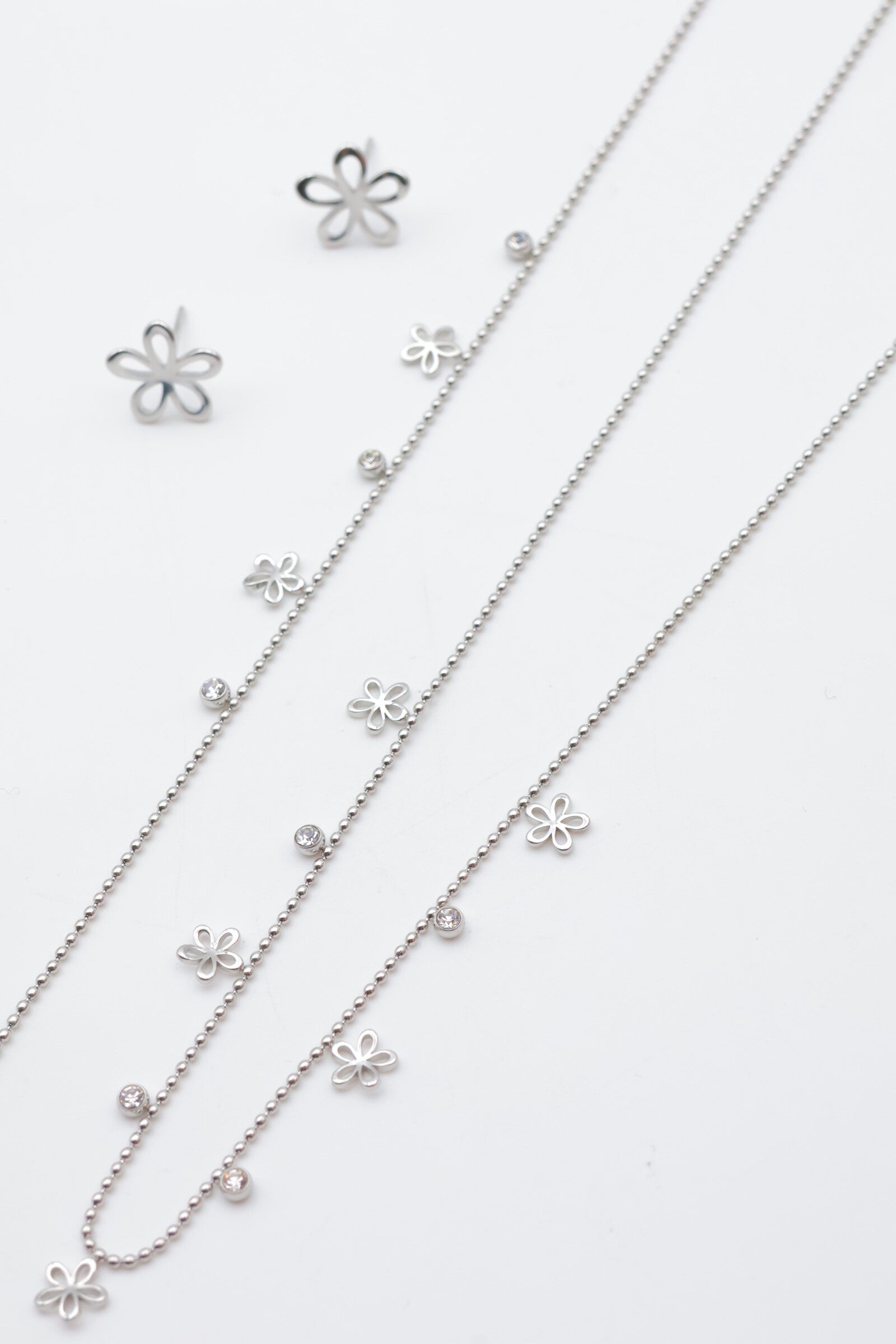 Parure de bijoux en acier inoxydable - ARGENT