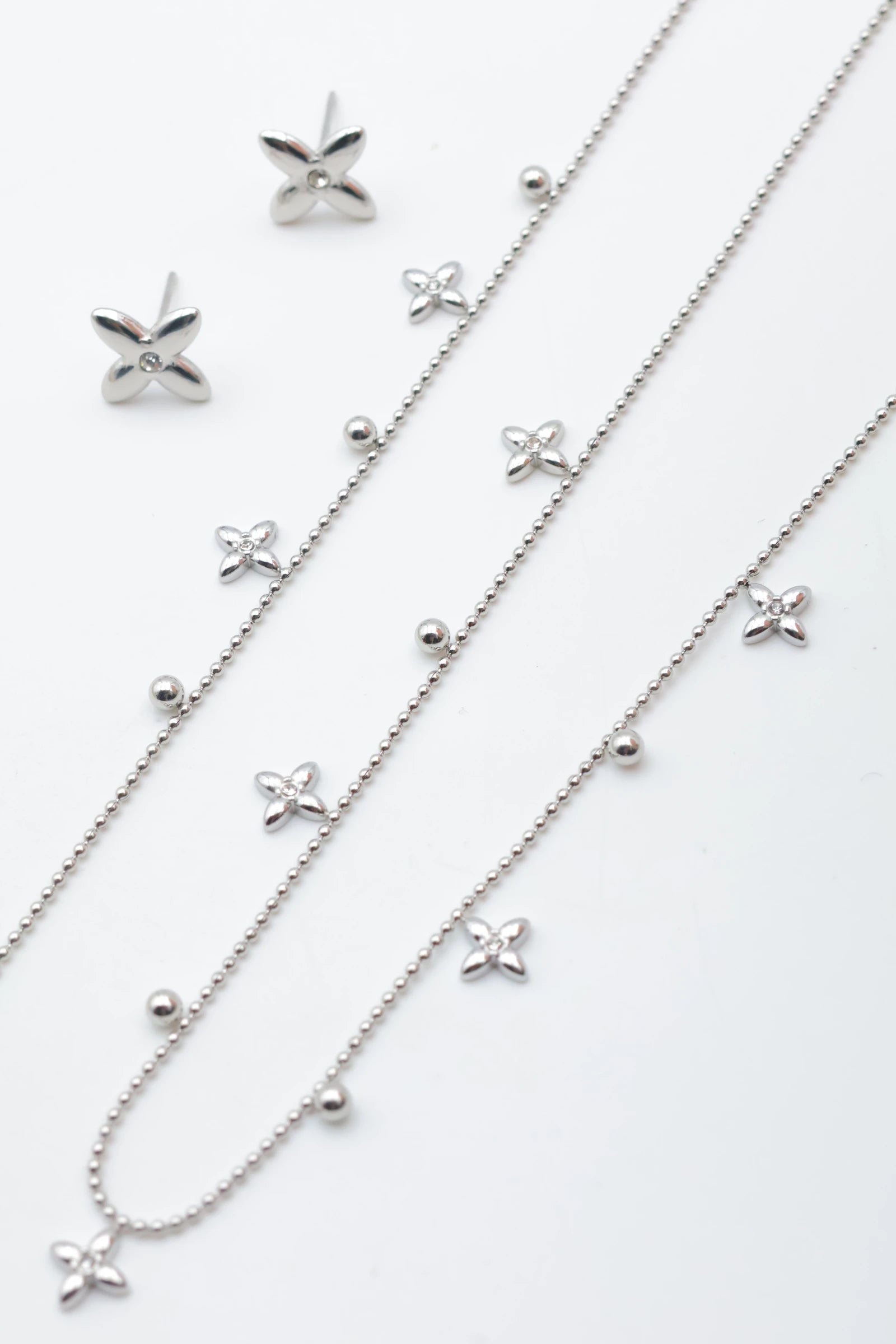 Parure de bijoux en acier inoxydable - ARGENT